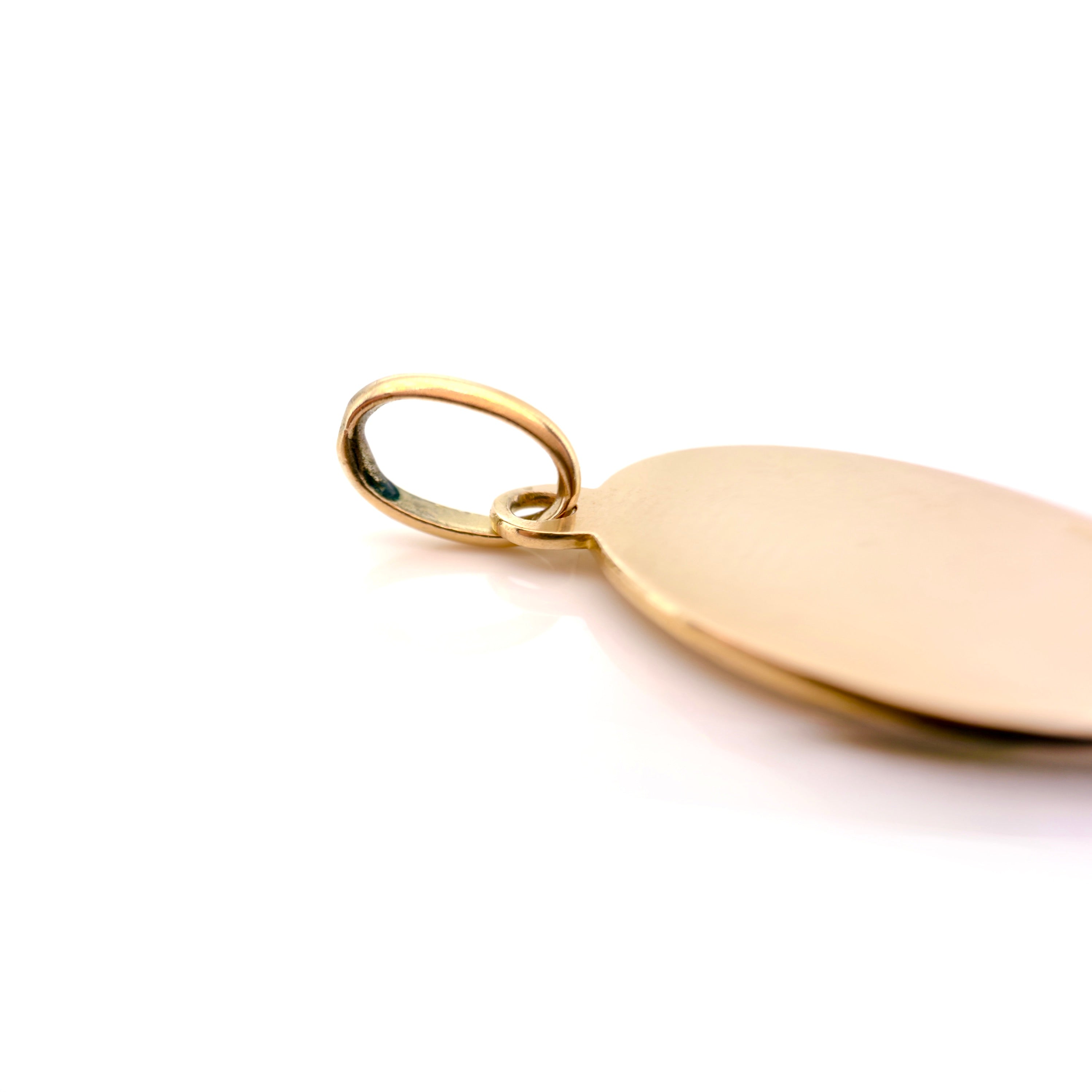 Vintage 1960s Italian 18K Virgin Mary Medallion, Pendant