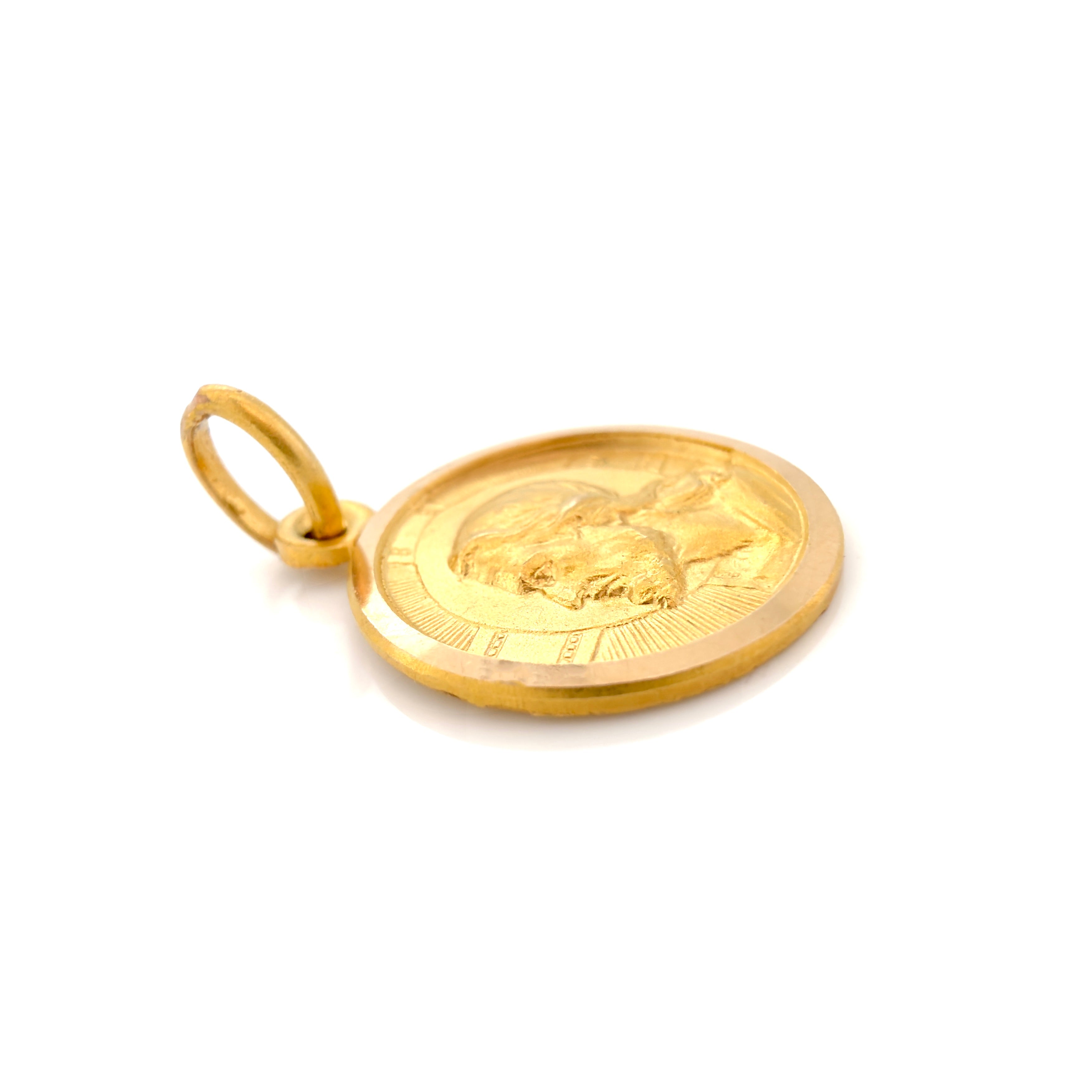 Vintage 1960s Italian 18K “Dio Ti Protegga” (May God Protect You) Medallion, Pendant