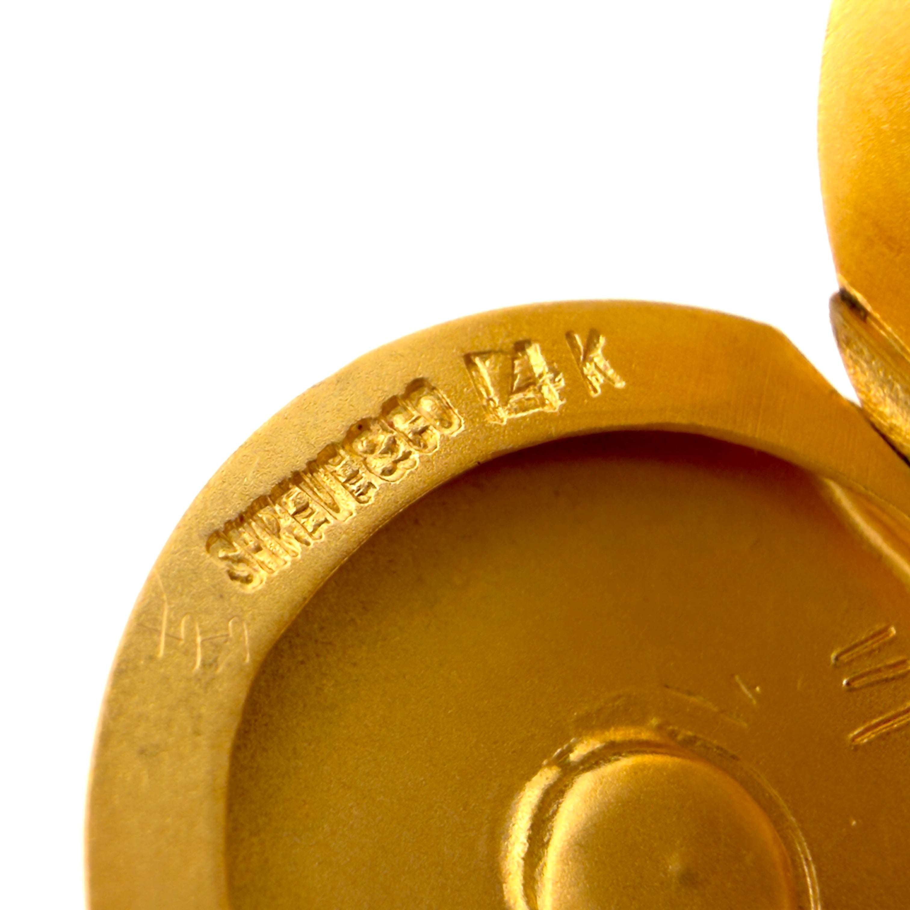 Edwardian Shreve & Co. Celestial Bloomed Gold Pearl Locket, Elizabeth 1902