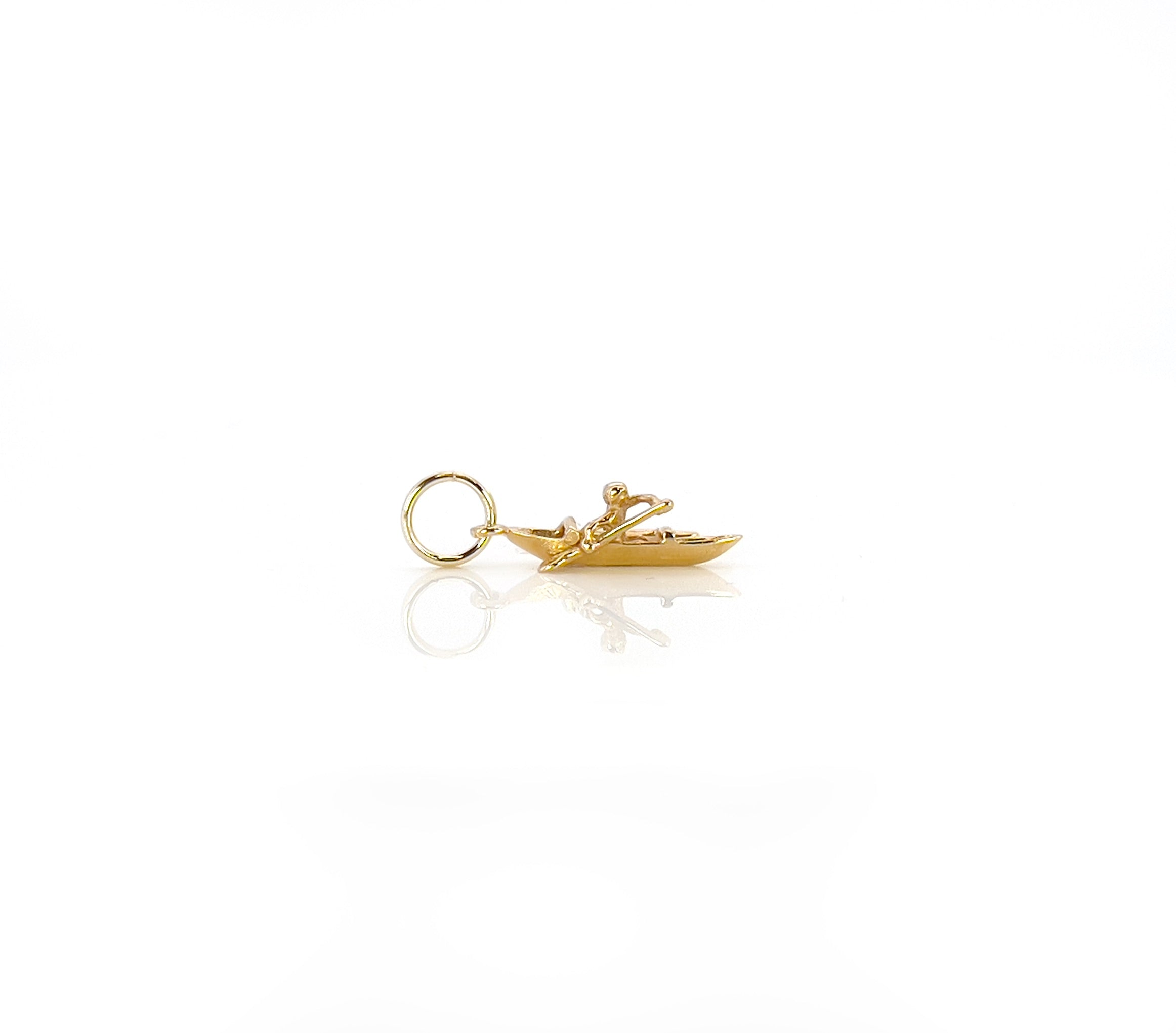 Outrigger Canoe Charm, Boat, 14K