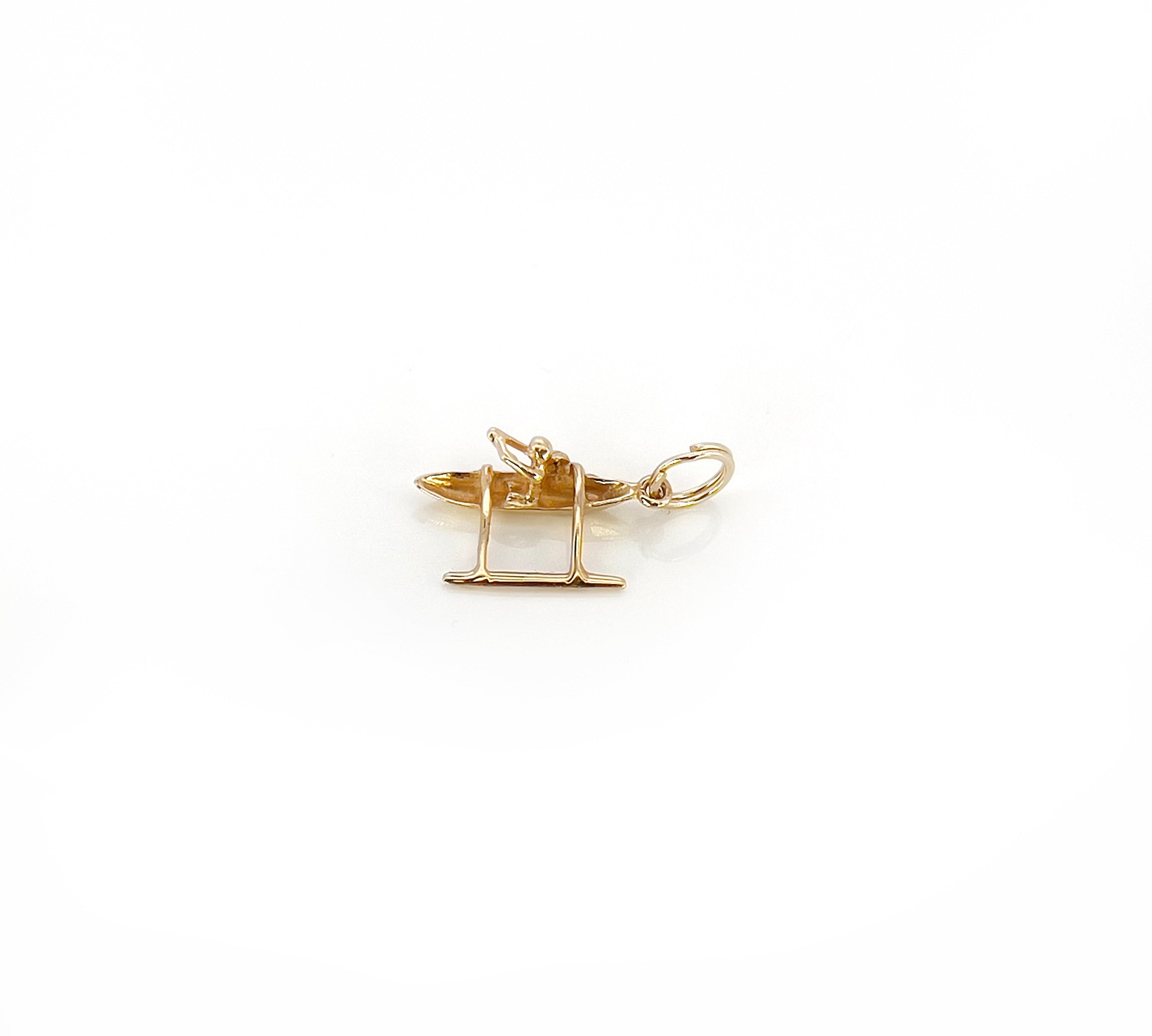 Outrigger Canoe Charm, Boat, 14K