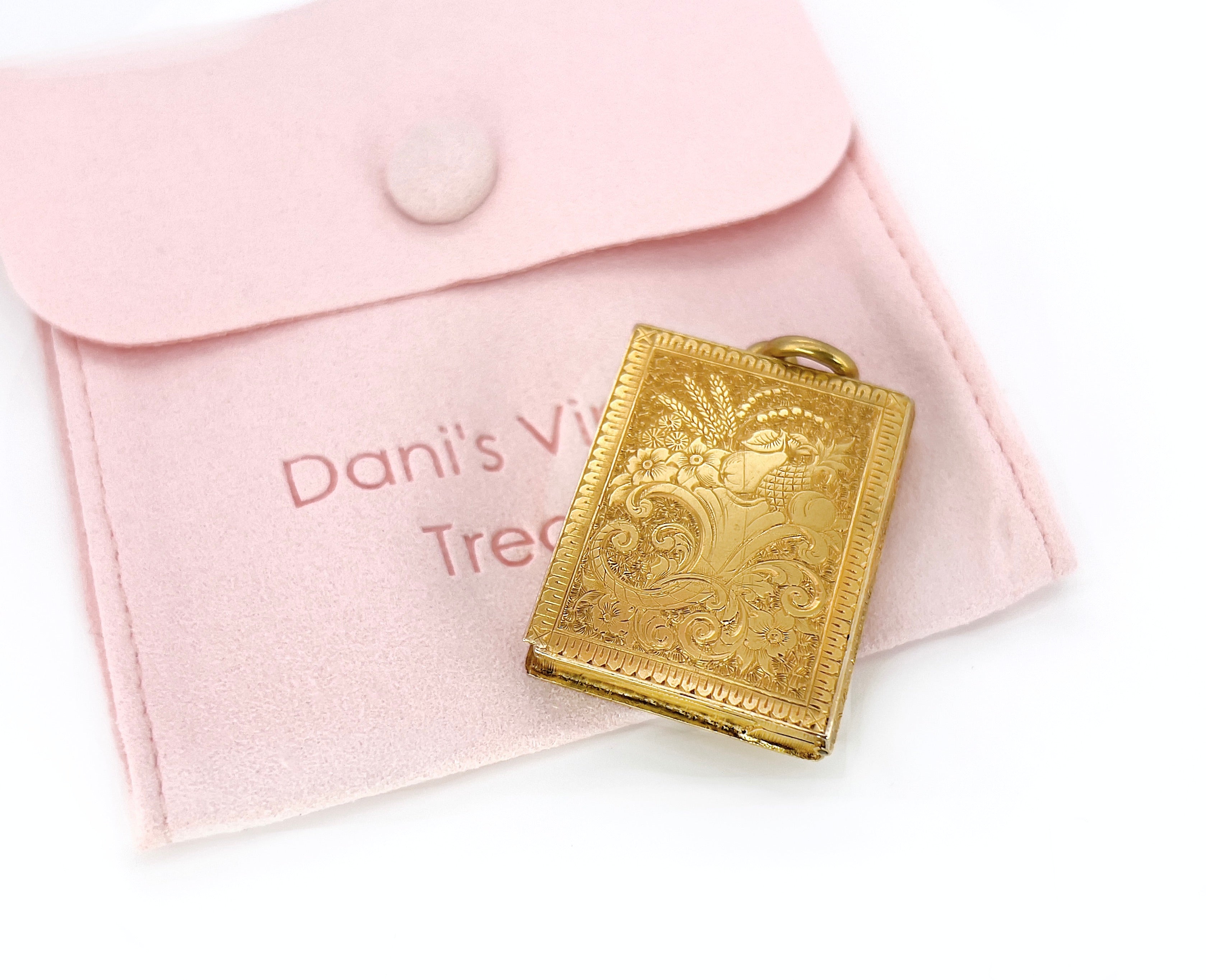 Victorian Book Locket, Antique, 18K