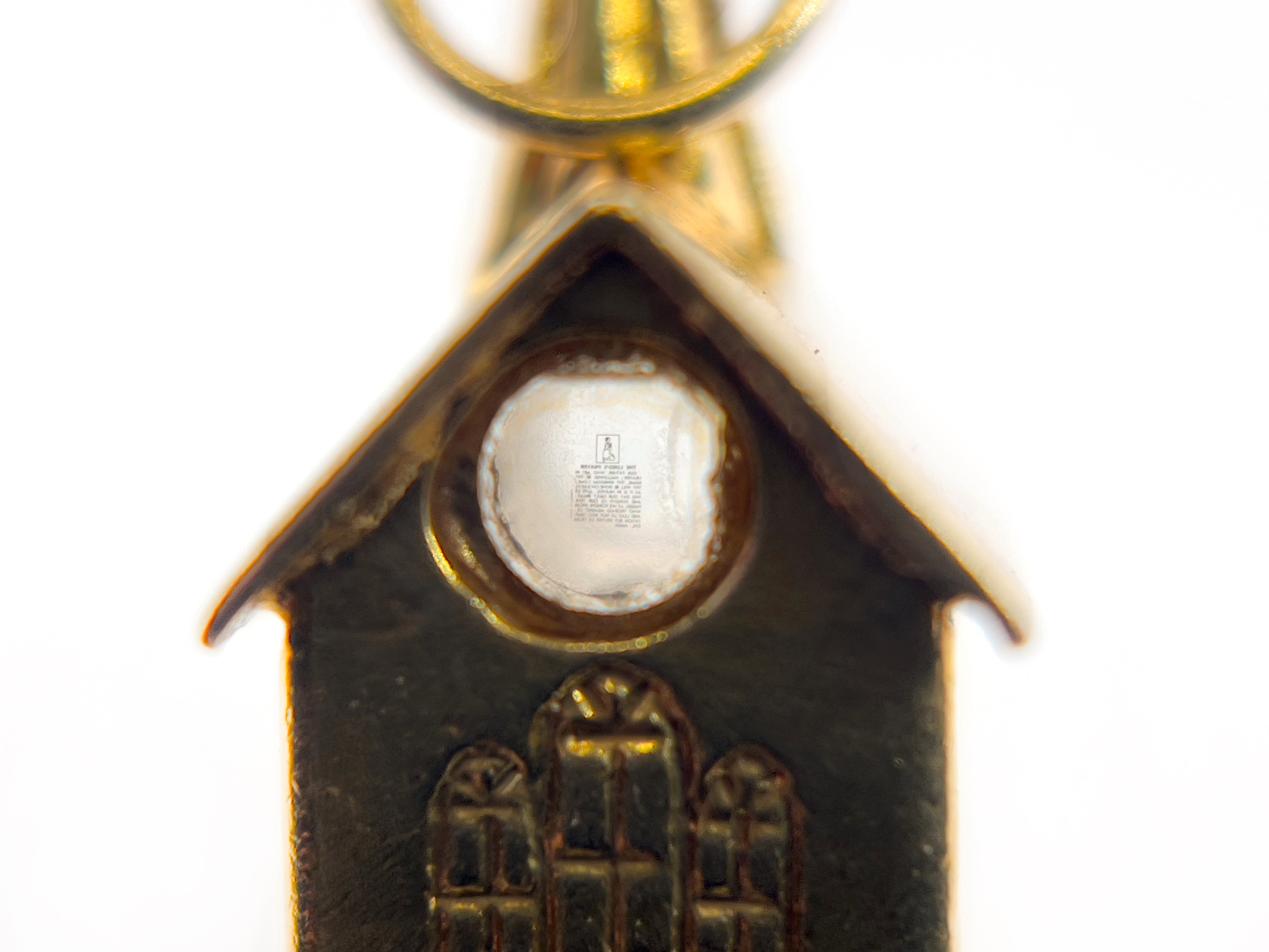 Vintage Stanhope Viewer Chapel Charm, Lord’s Prayer, 14K