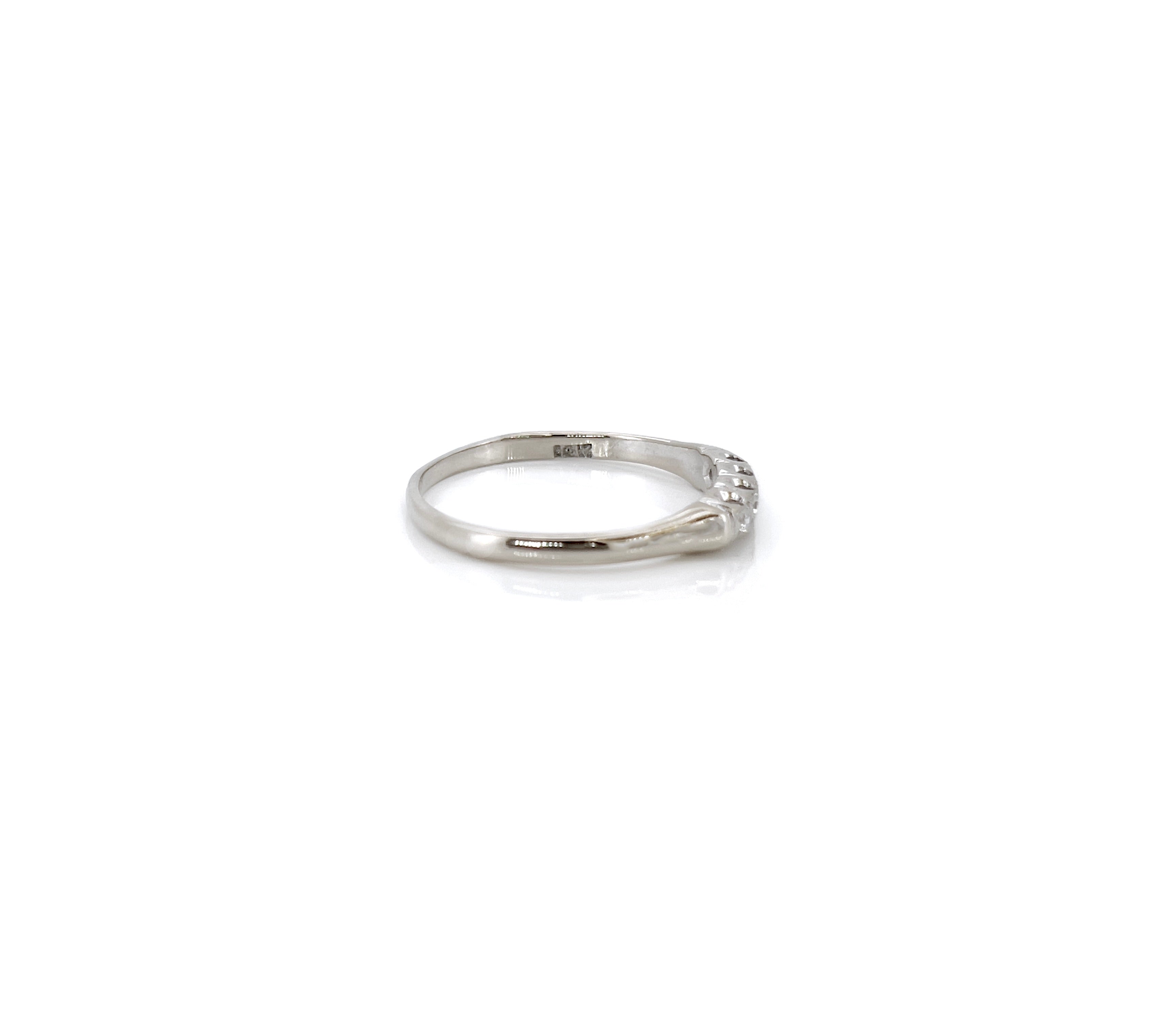 14K White Gold Diamond Band, Size 8