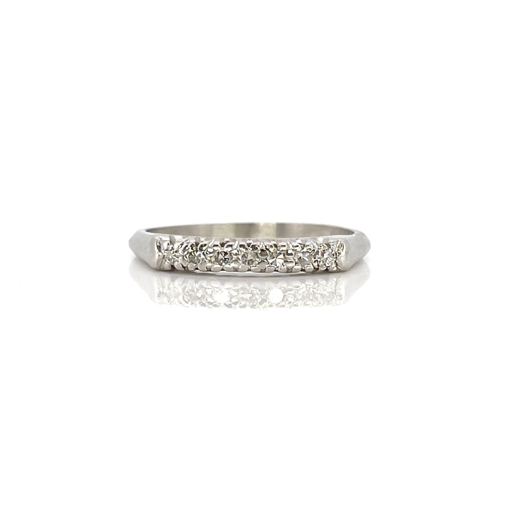 Vintage Platinum Single Cut Diamond Ring, Size 7.25
