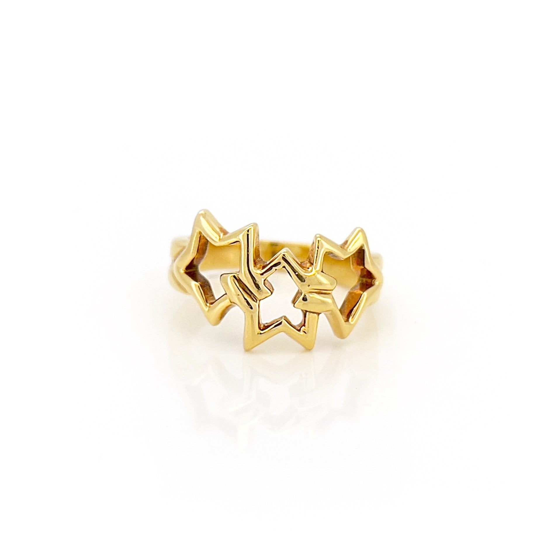 Vintage Tiffany Triple Star Ring, 18K, Size 4.5