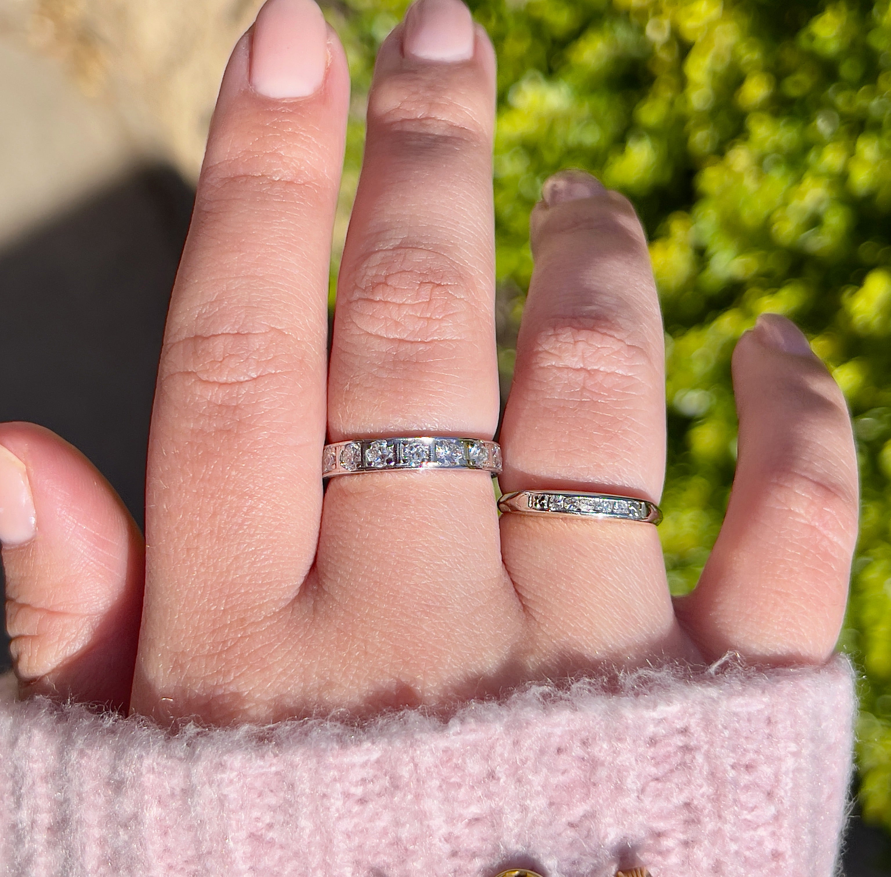 Vintage Retro Two Tone Diamond Ring, Size 5.75