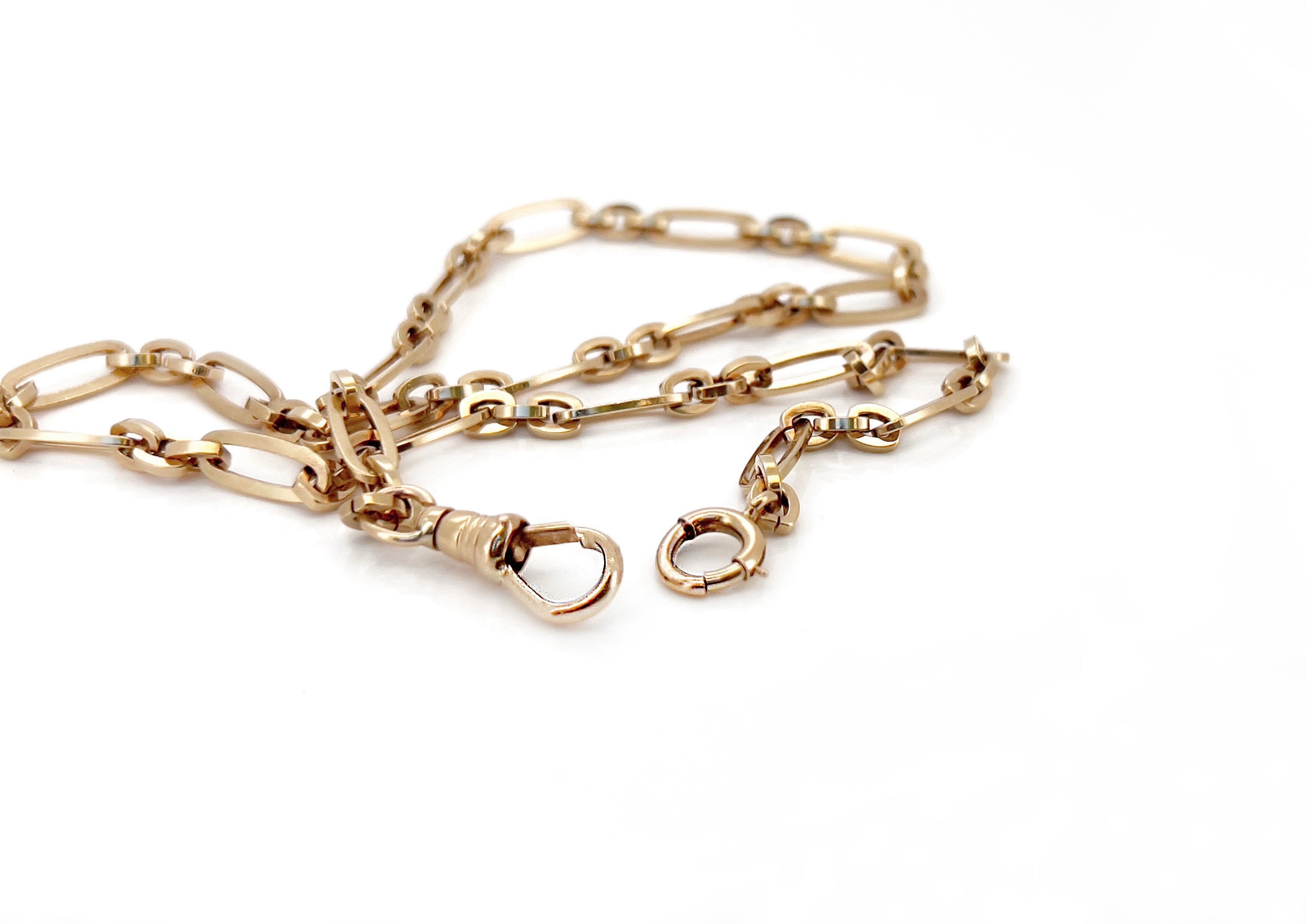 Antique Pocket Watch Chain, Rose Gold