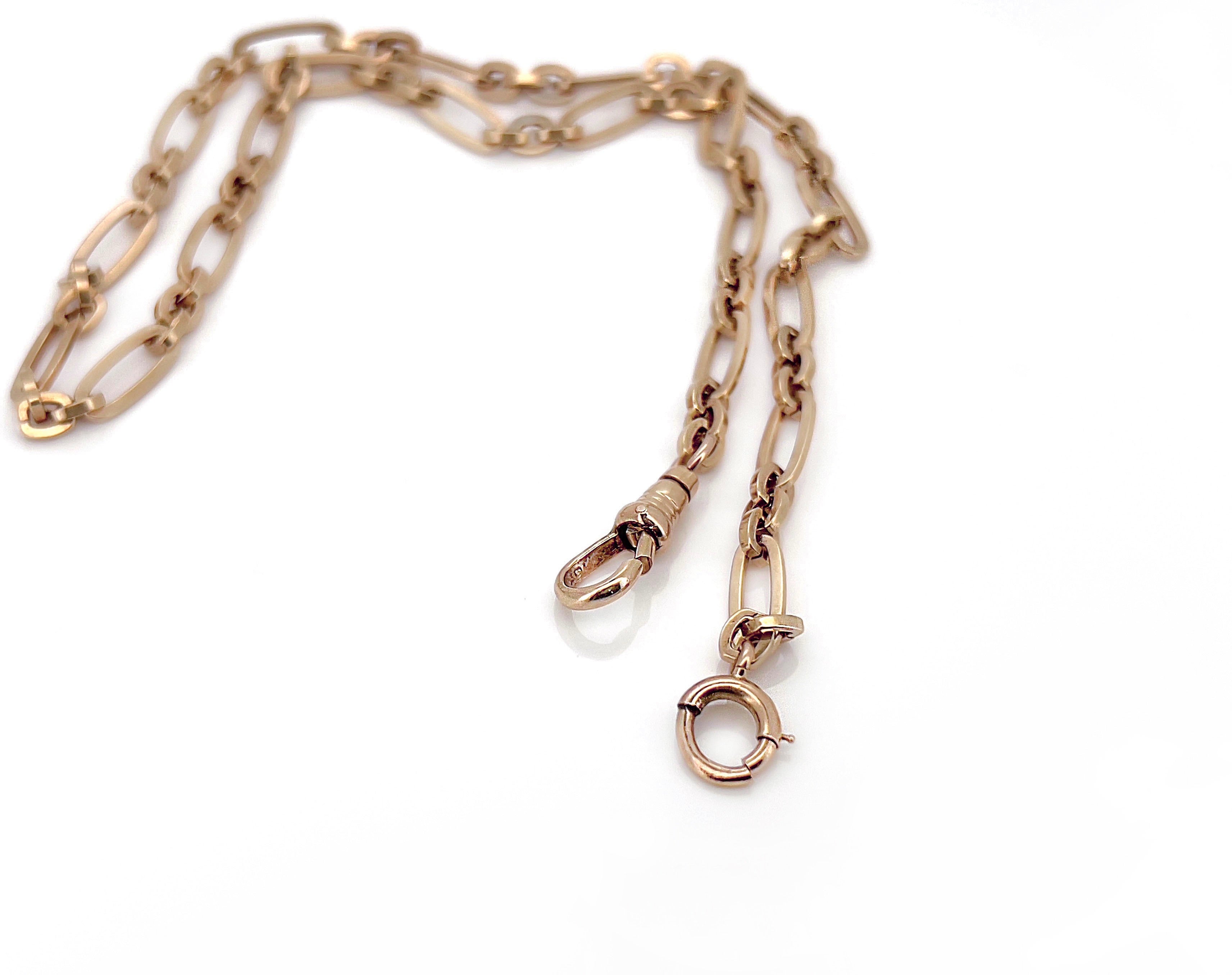 Antique Pocket Watch Chain, Rose Gold