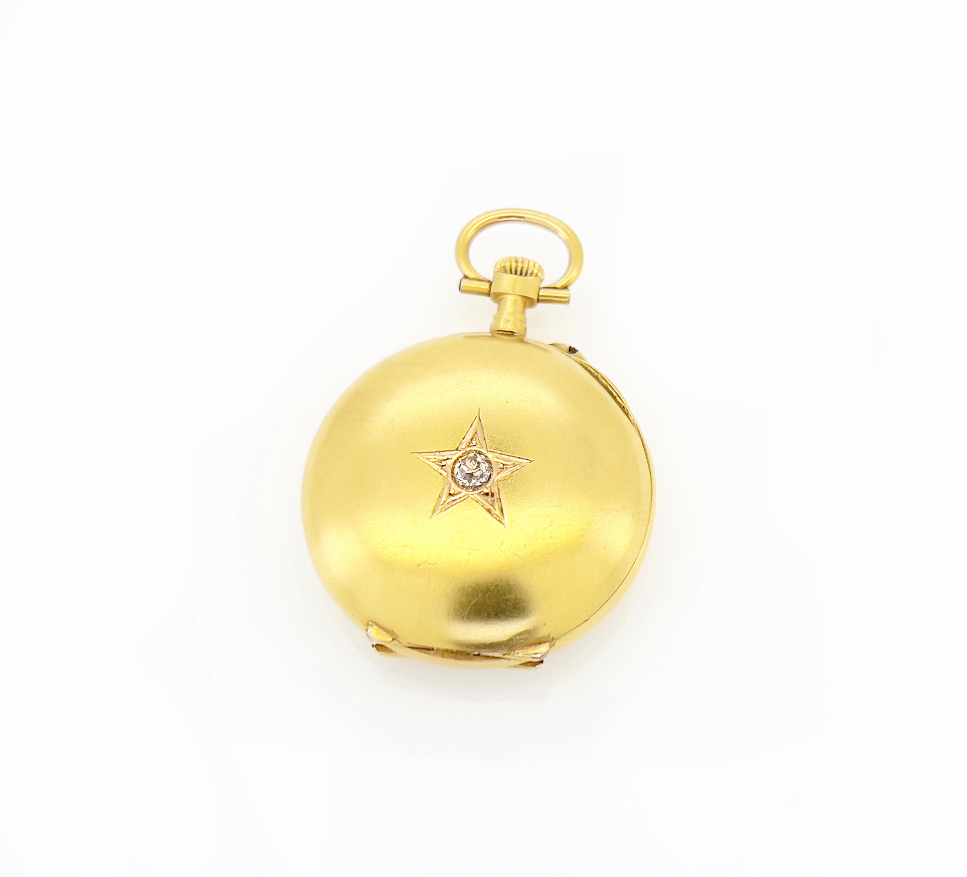Antique French Star Pocket Watch, 18KT
