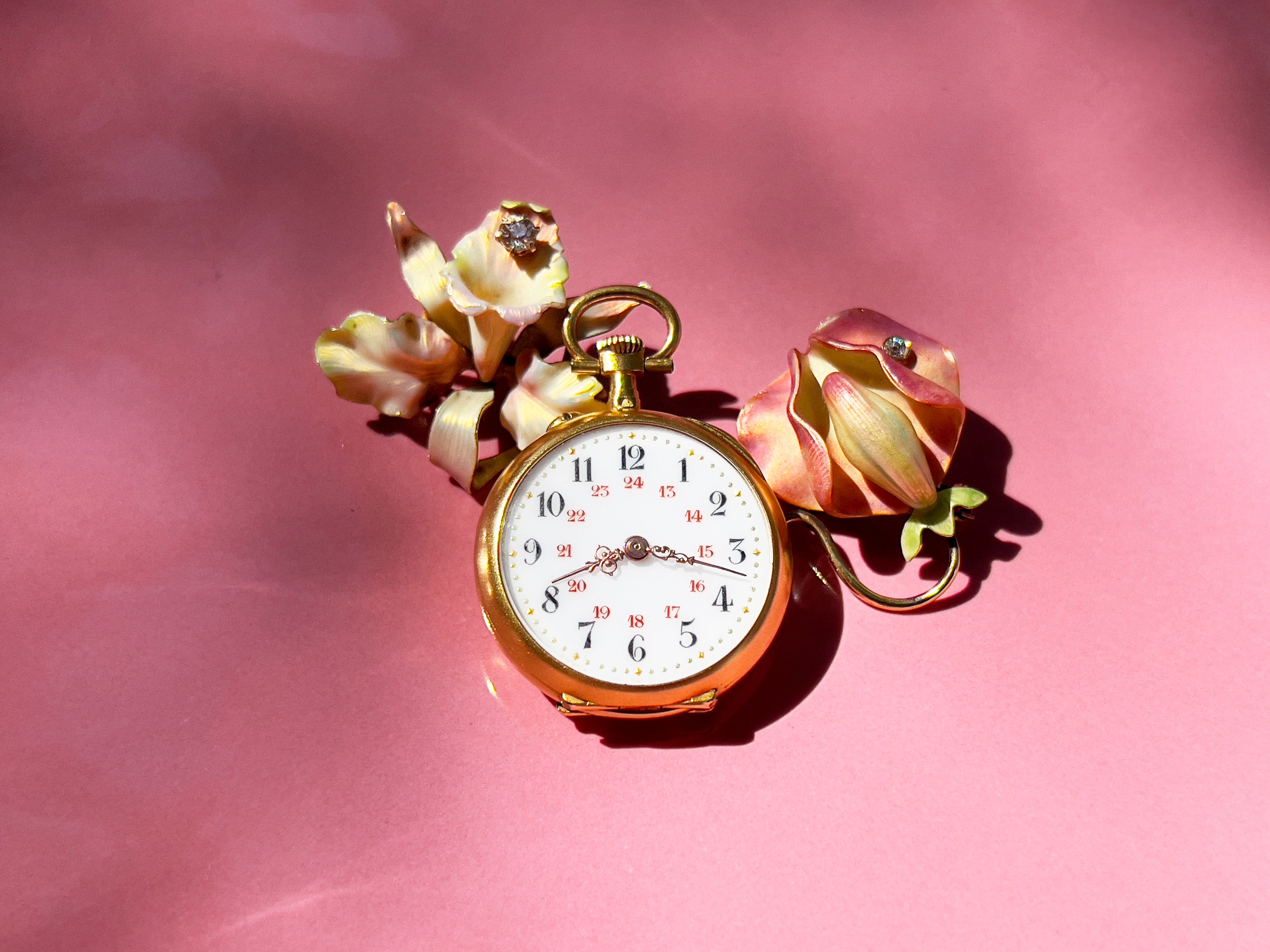 Antique French Star Pocket Watch, 18KT
