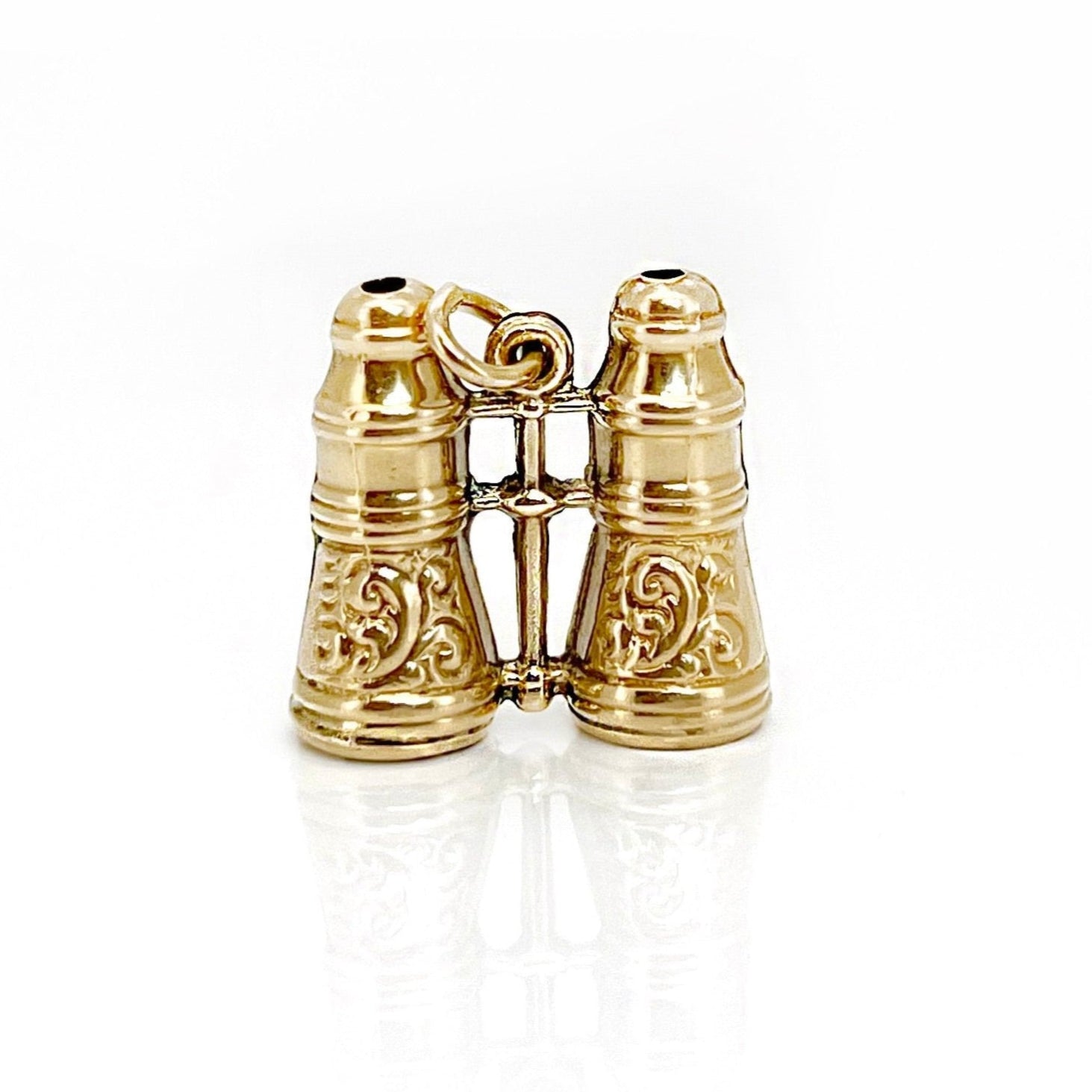 Vintage Gold Binoculars Charm, 14K