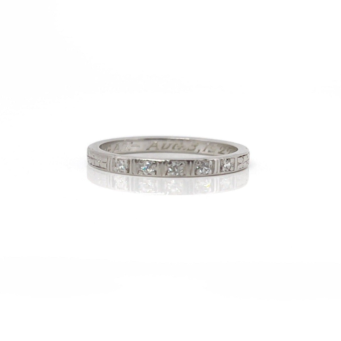 Art Deco Single Cut Diamond Ring, G.W.T. to G.A.T. Aug. 3, 1927, Platinum