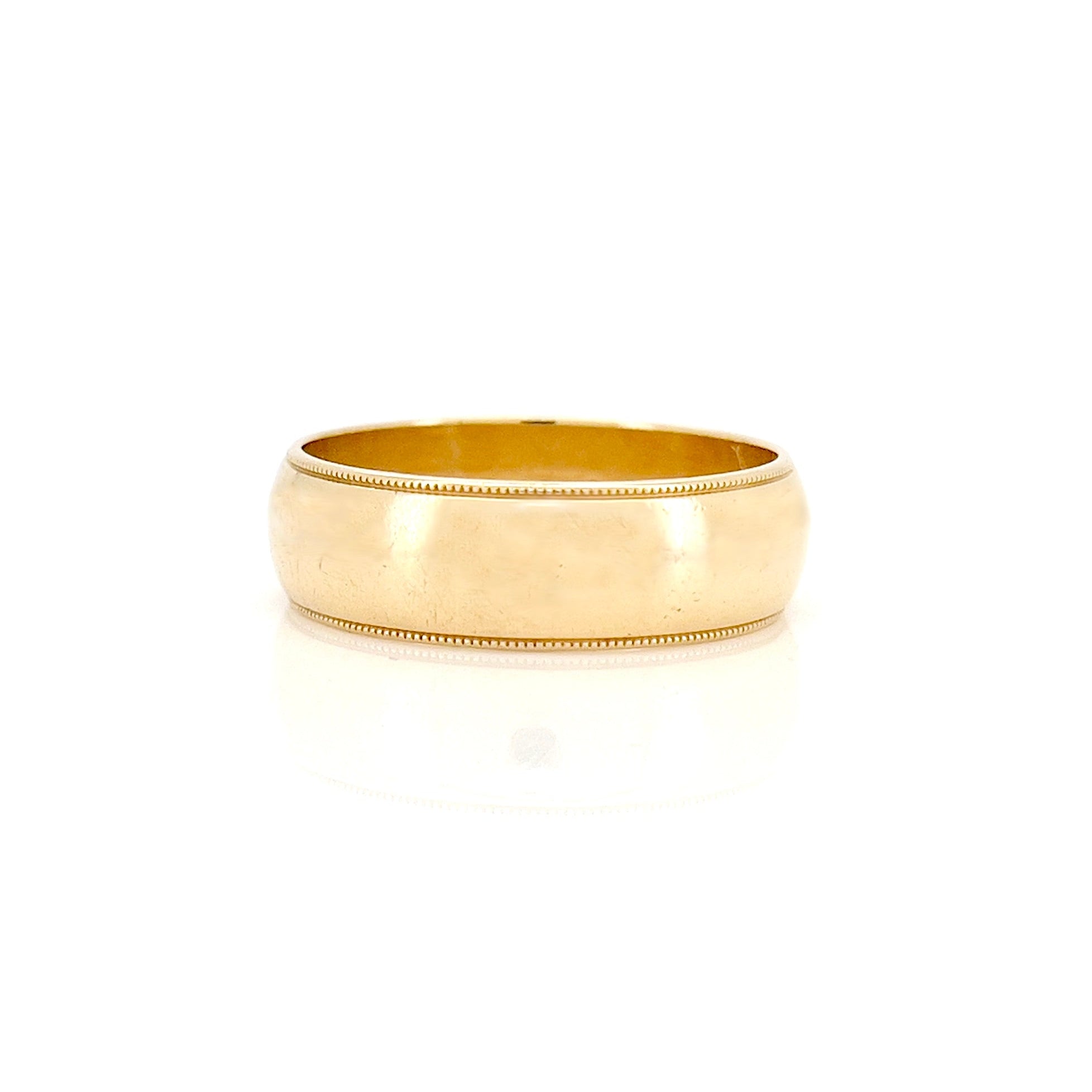 Vintage 14K Gold Benchmark Band, Size 10.5