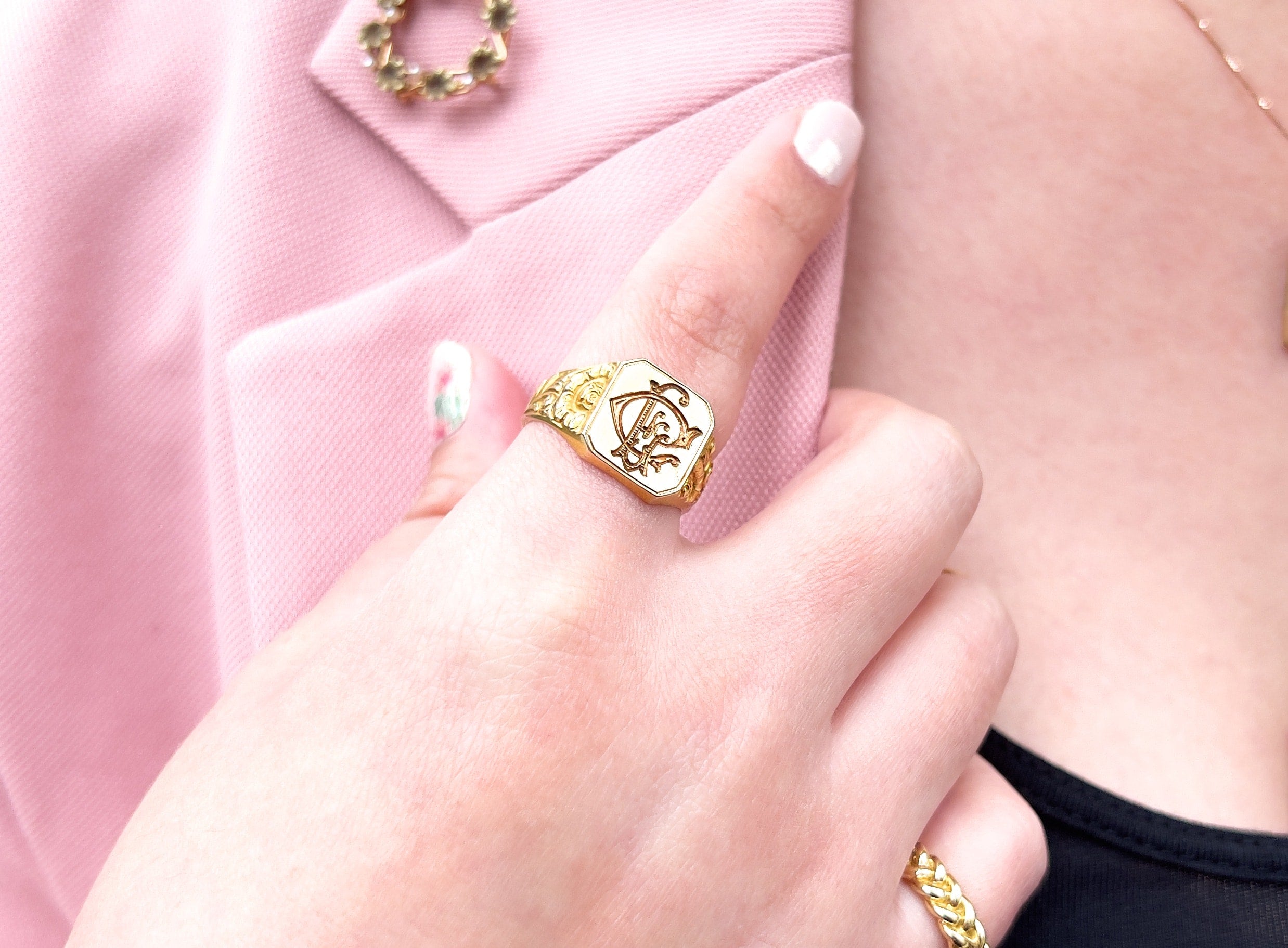 Antique Dutch Signet Ring, 14K Gold