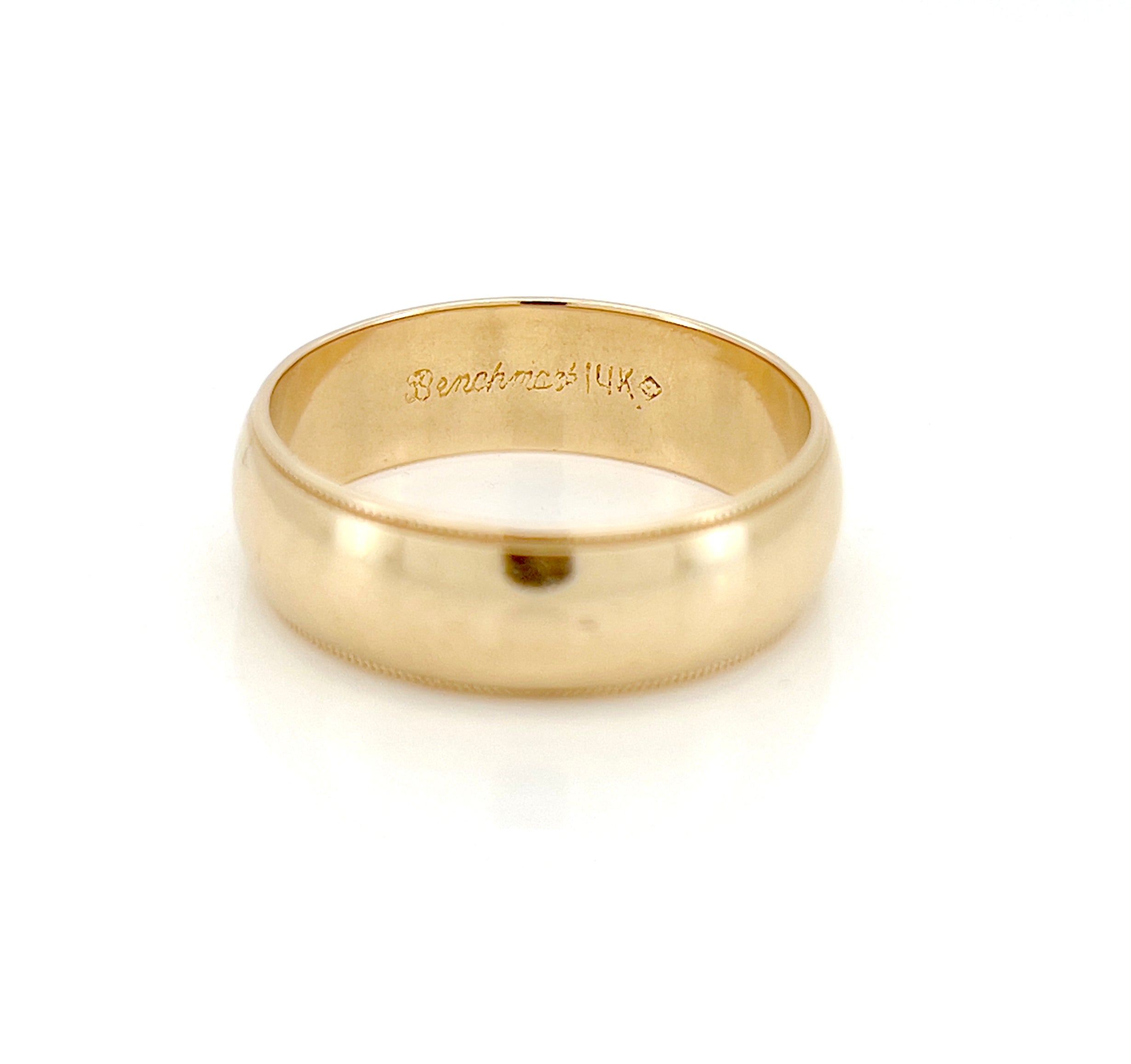 Vintage 14K Gold Benchmark Band, Size 10.5 Vintage 14K Gold Benchmark Band, Size 10.5
