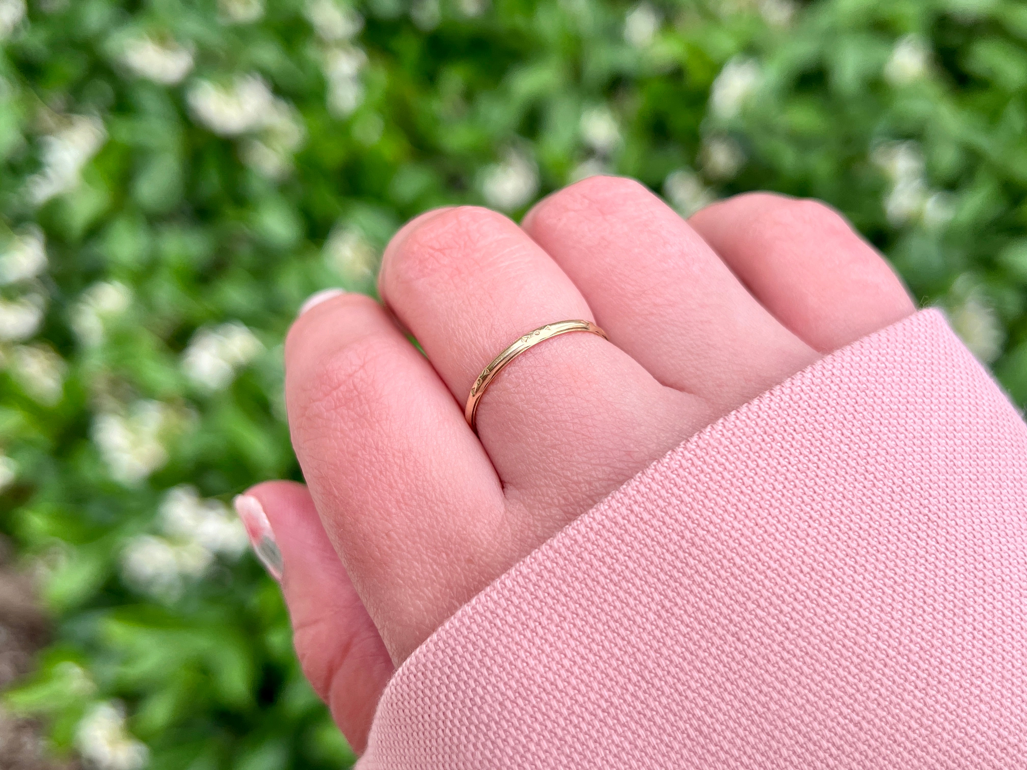 Vintage JR Wood Ring, 14K, Size 7