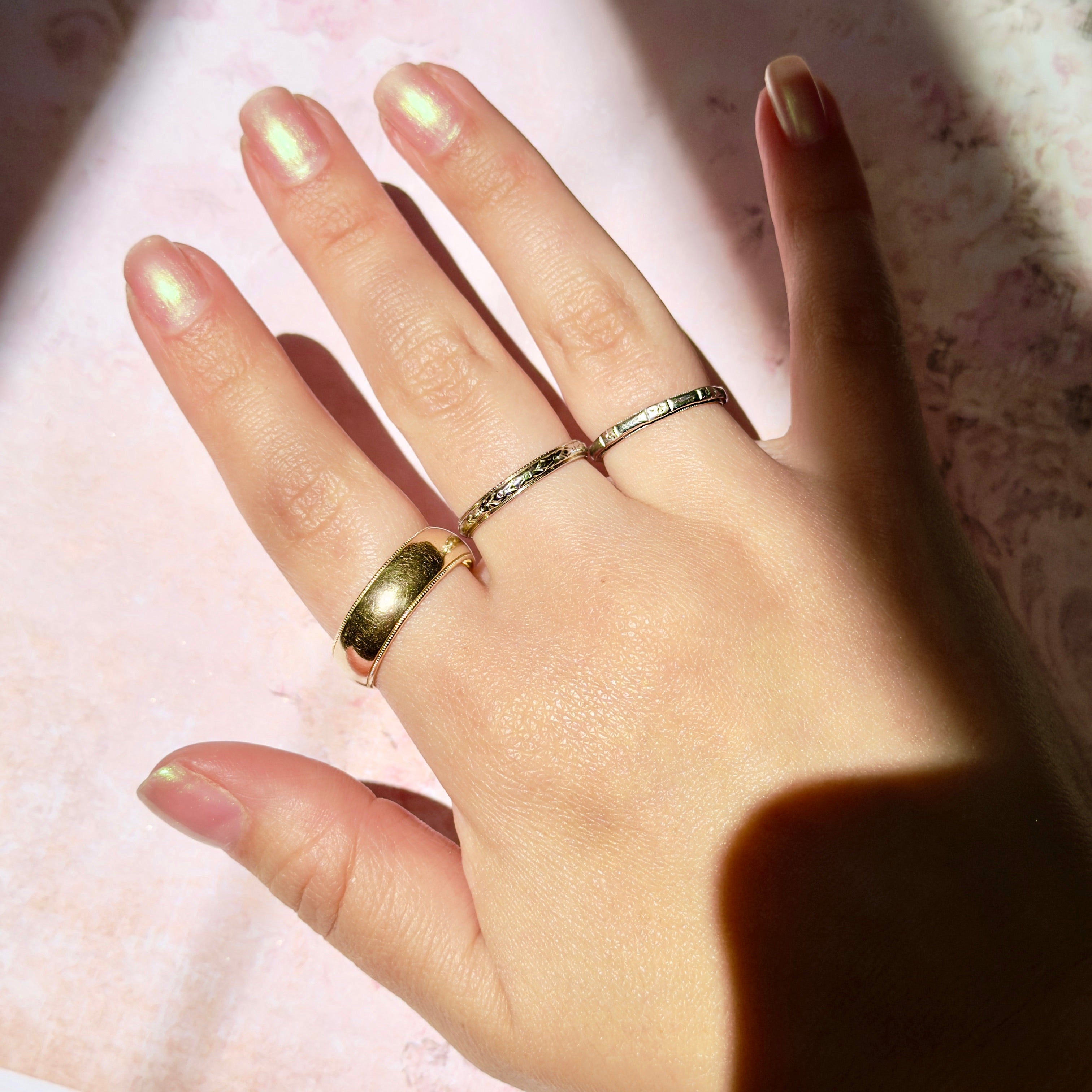 Vintage 14K Gold Benchmark Band, Size 10.5