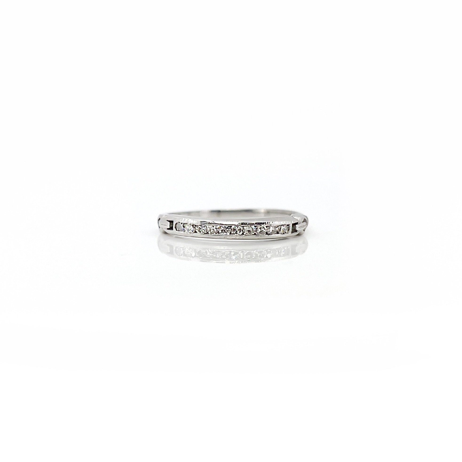 Art Deco Platinum Single Cut Diamond Ring, Size 7.75