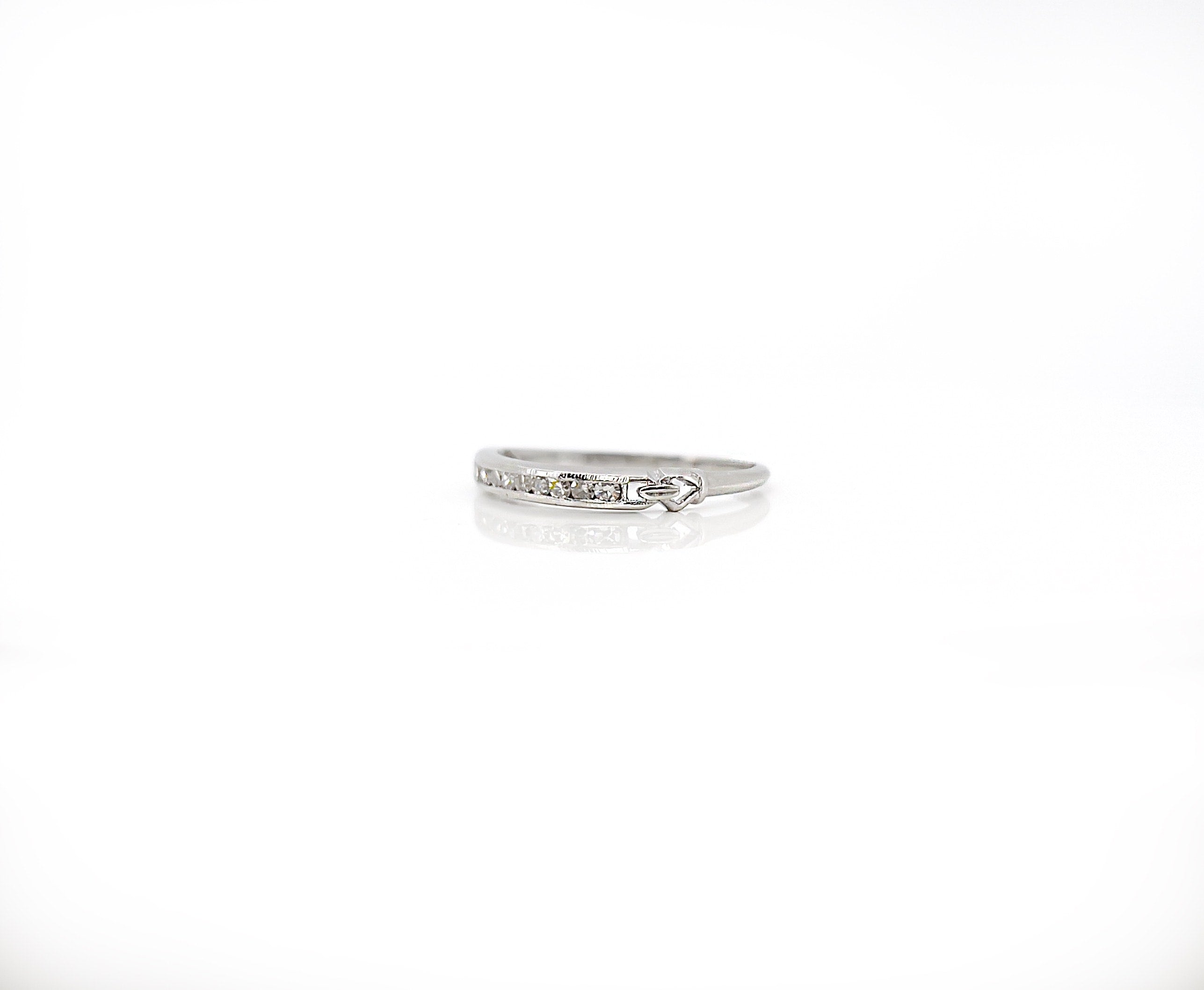 Art Deco Platinum Single Cut Diamond Ring, Size 7.75