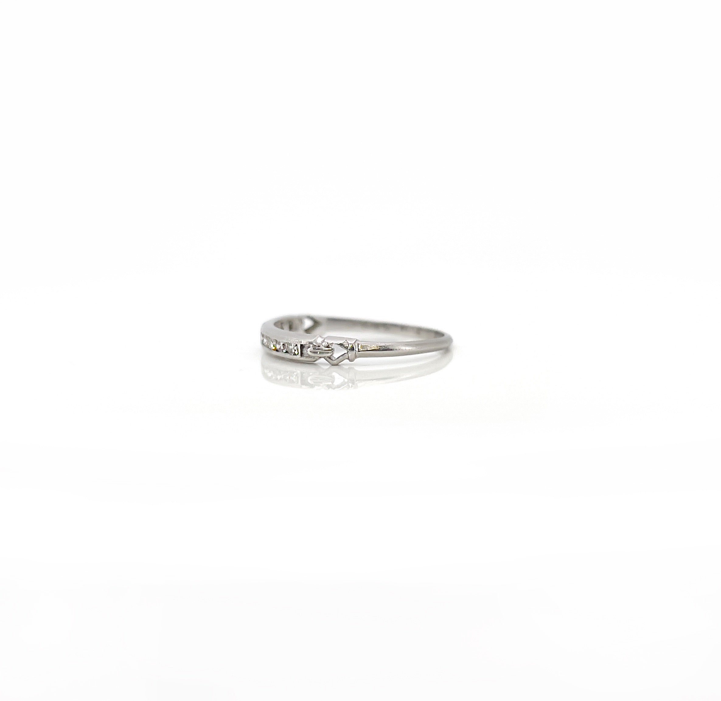 Art Deco Platinum Single Cut Diamond Ring, Size 7.75