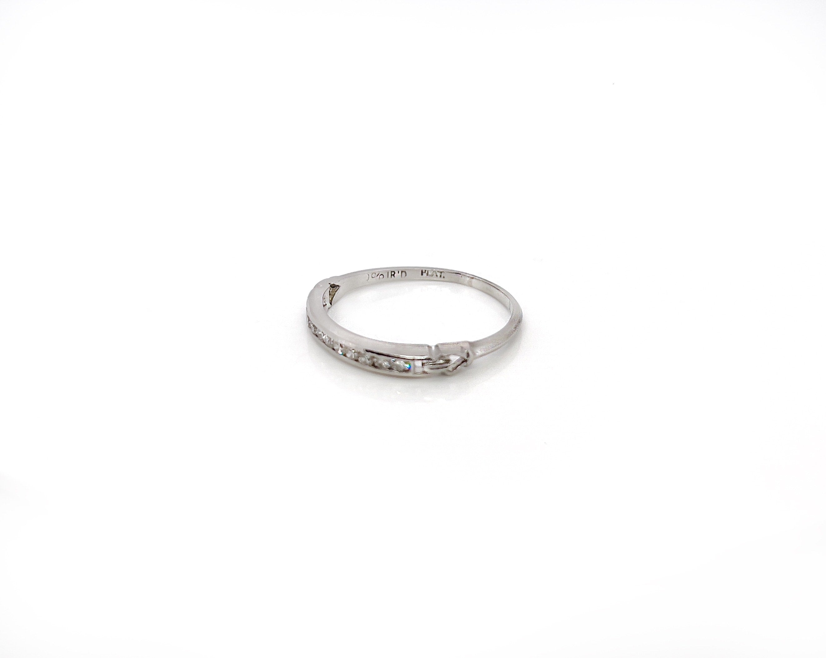 Art Deco Platinum Single Cut Diamond Ring, Size 7.75