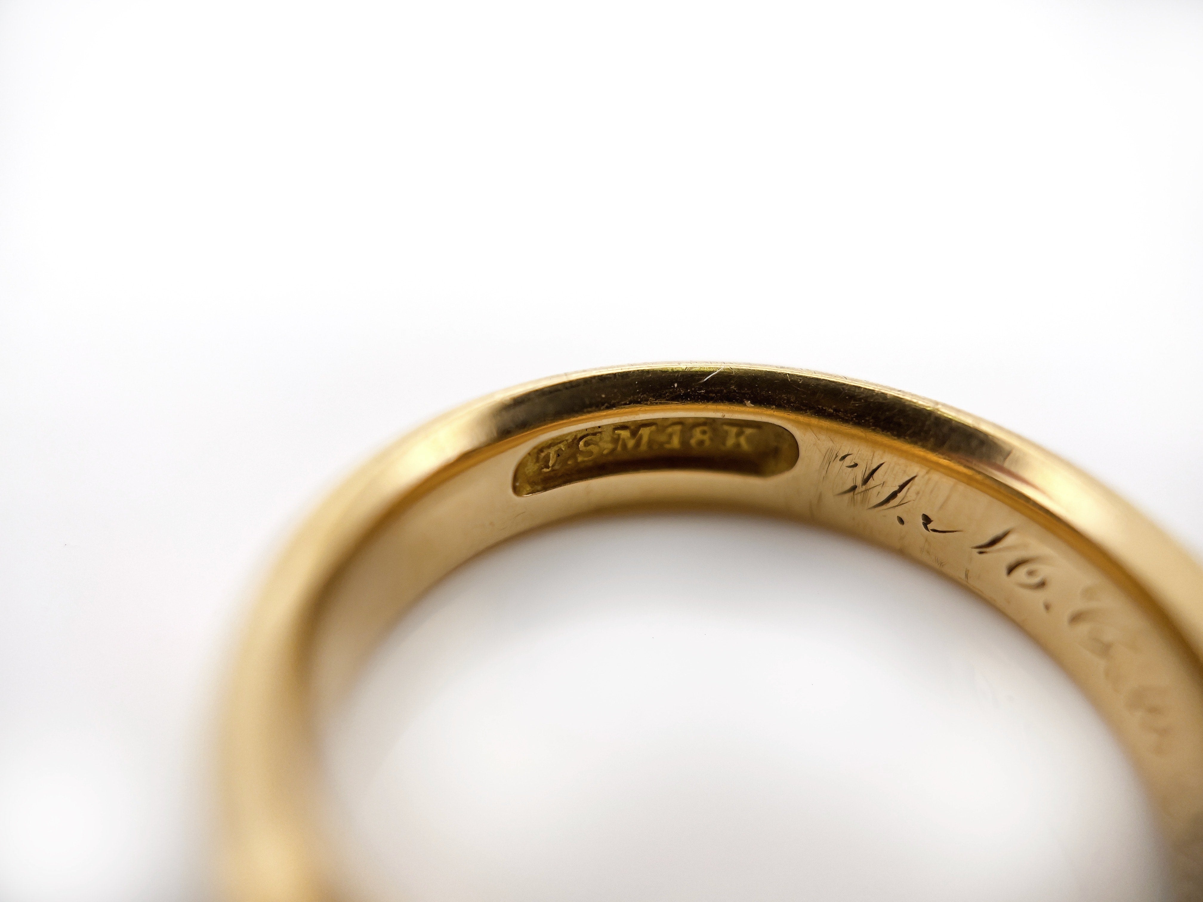 Antique Wedding Ring, W.M.C to M.N.D June 26, 1907, 17K, Size 7