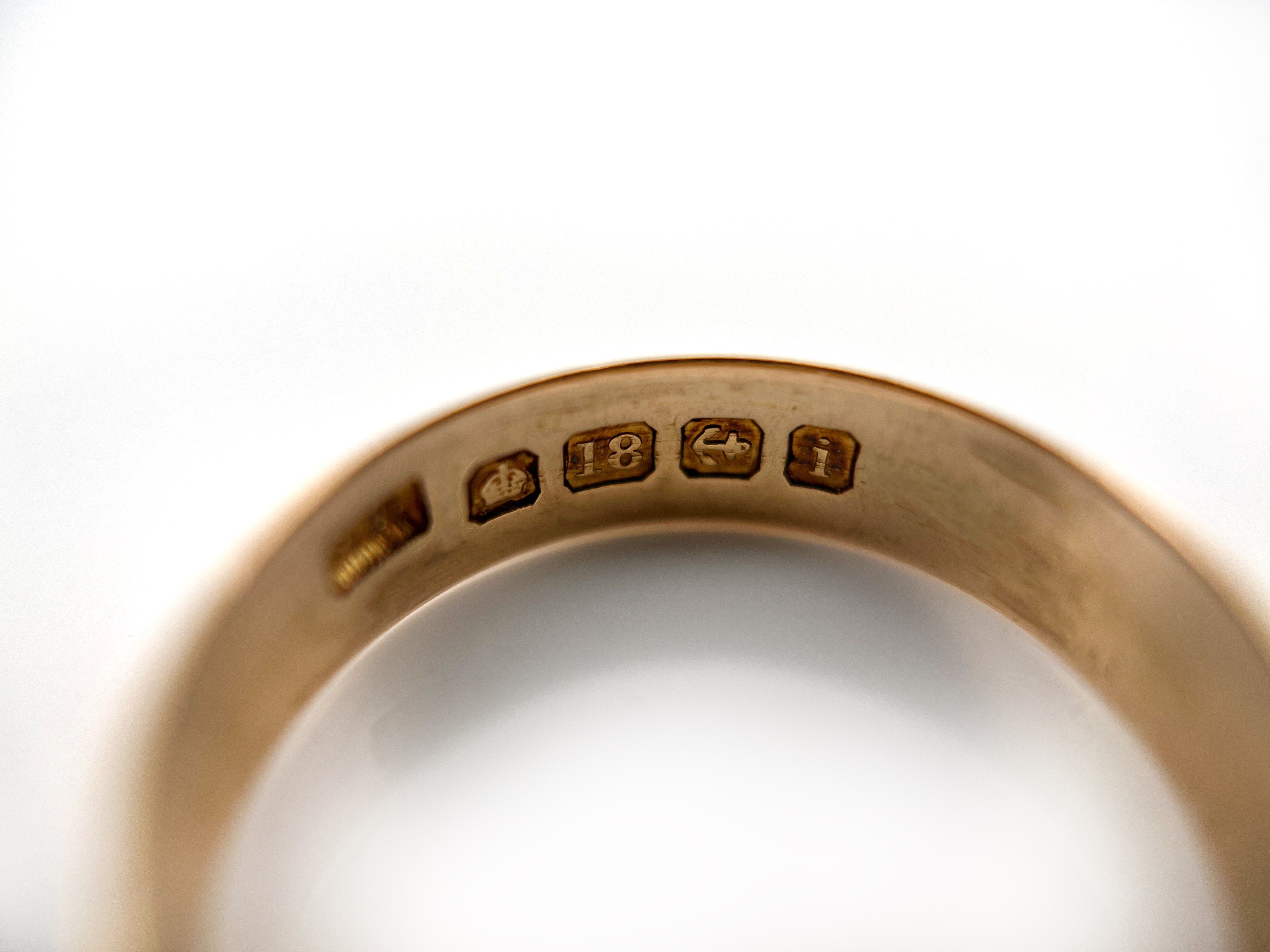 Antique Wedding Ring, Birmingham 1908, 18K, Size 6.75