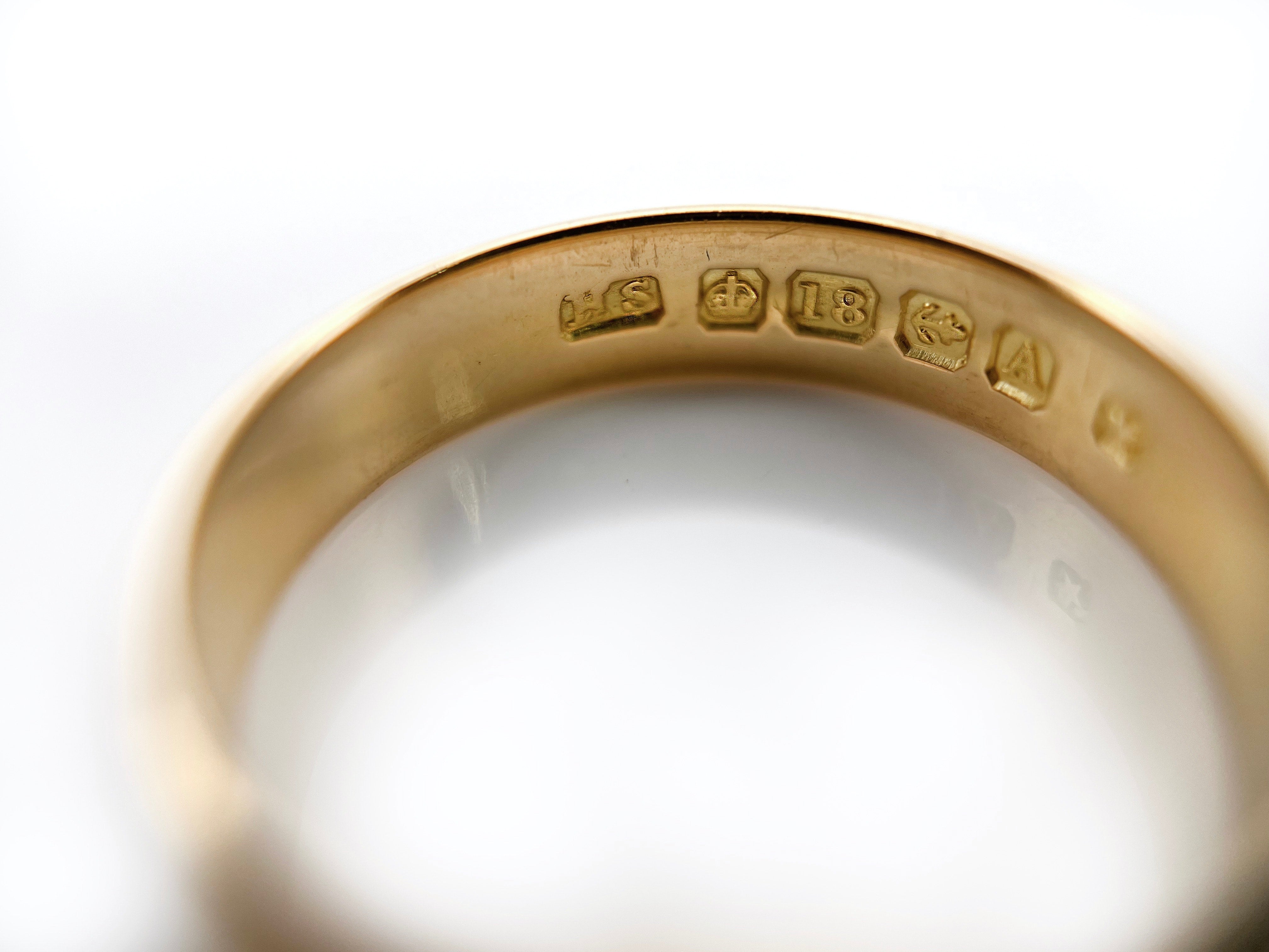 Vintage Wedding Ring, Birmingham 1925, 18K, Size 7.75