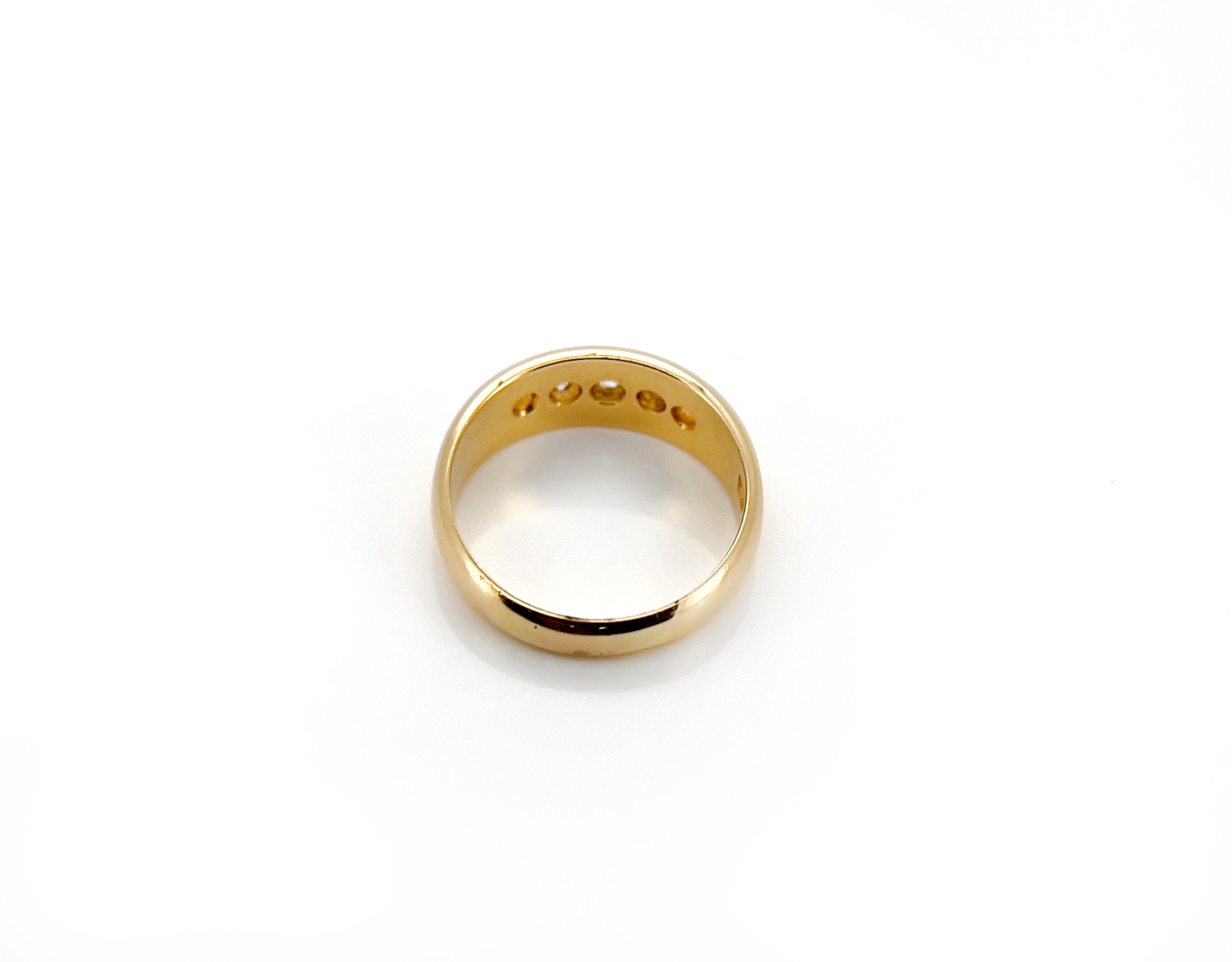 Antique 5 Old Cut Diamond Celestial Ring, Chester 1907, 18K, Size 9