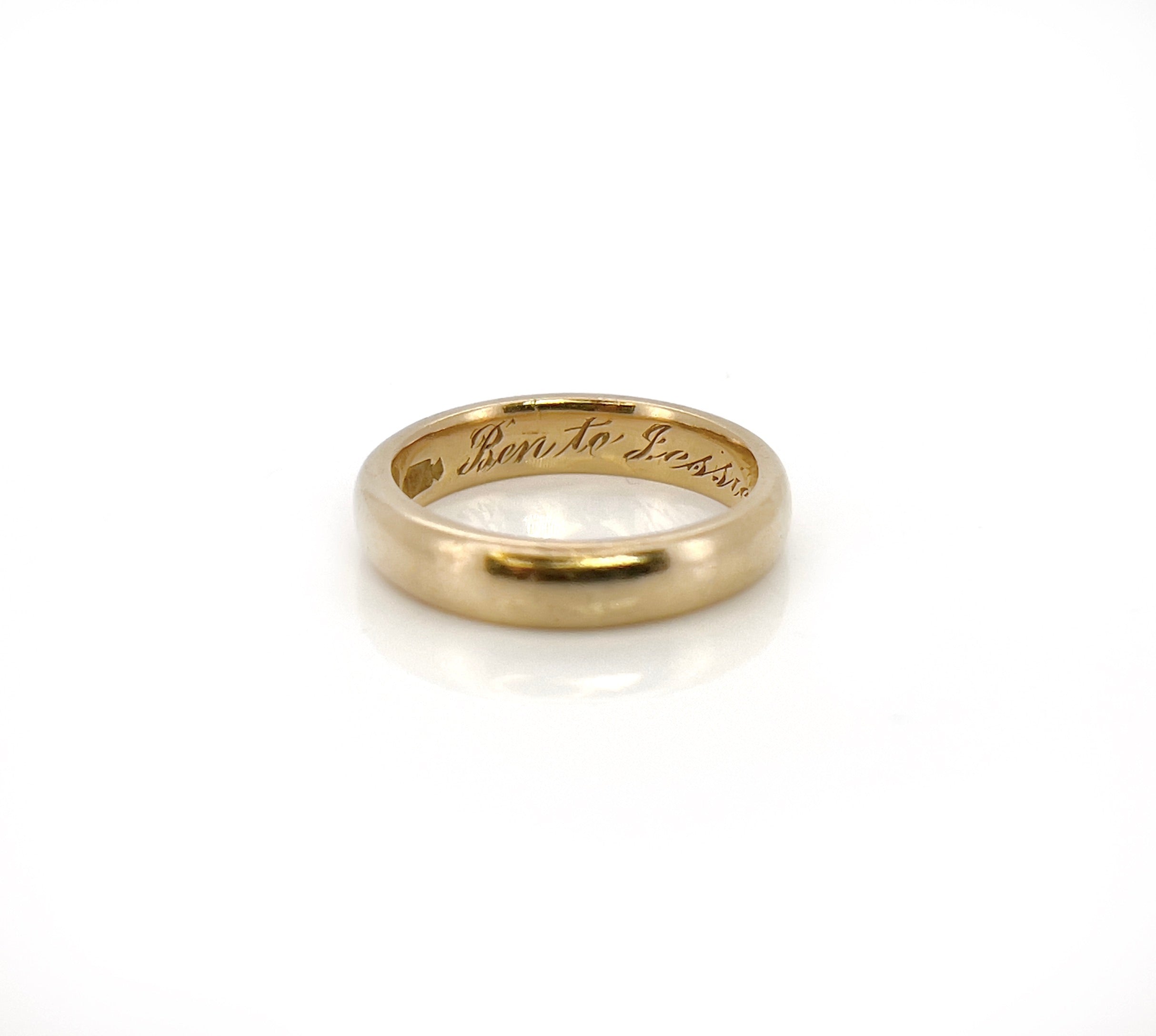 Antique Gold Band, Ben to Jessie Dec. 22-14, 18K, Size 6.25