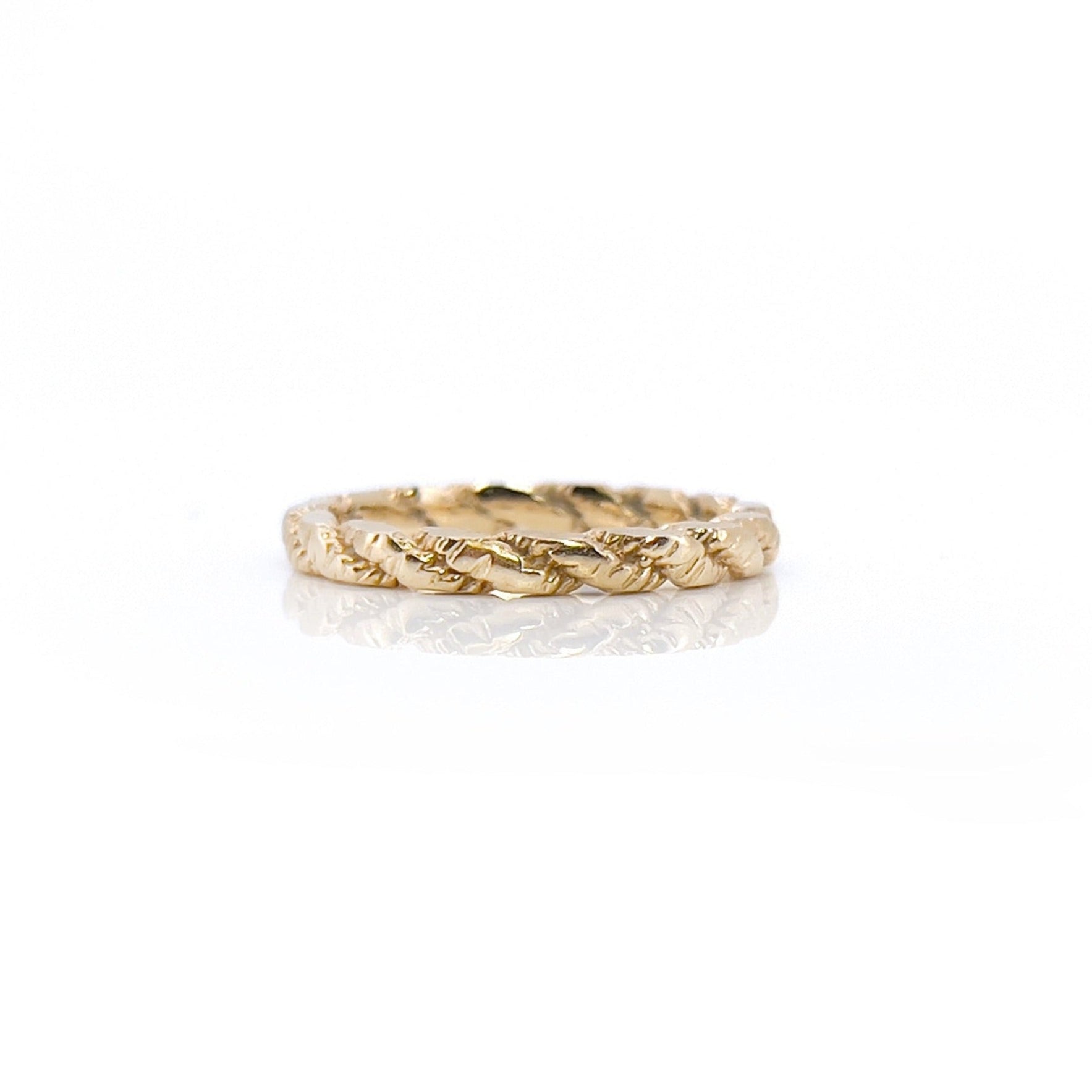 14K Flat Rope Band, Size 6.25