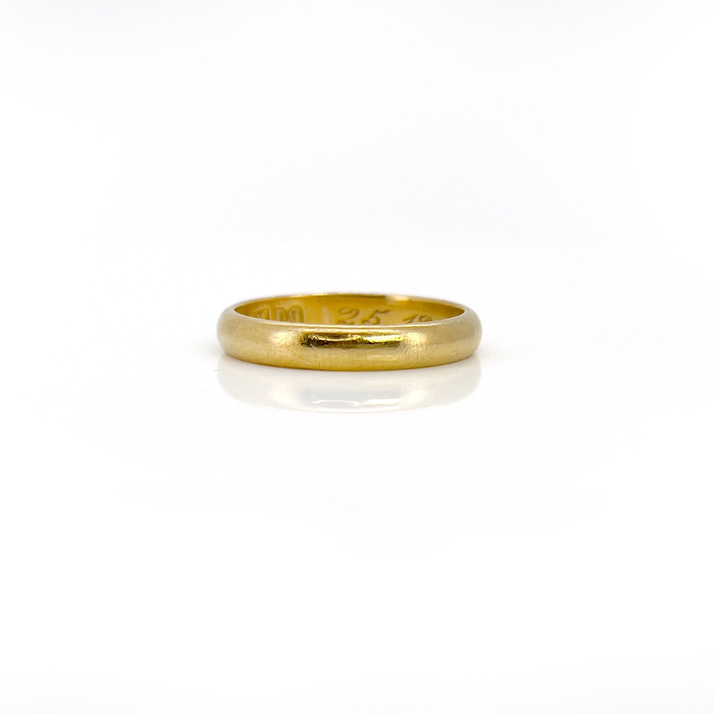 Vintage 22K Yellow Gold Ring, 25.12.31 Hans- Wrick, Size 6.75