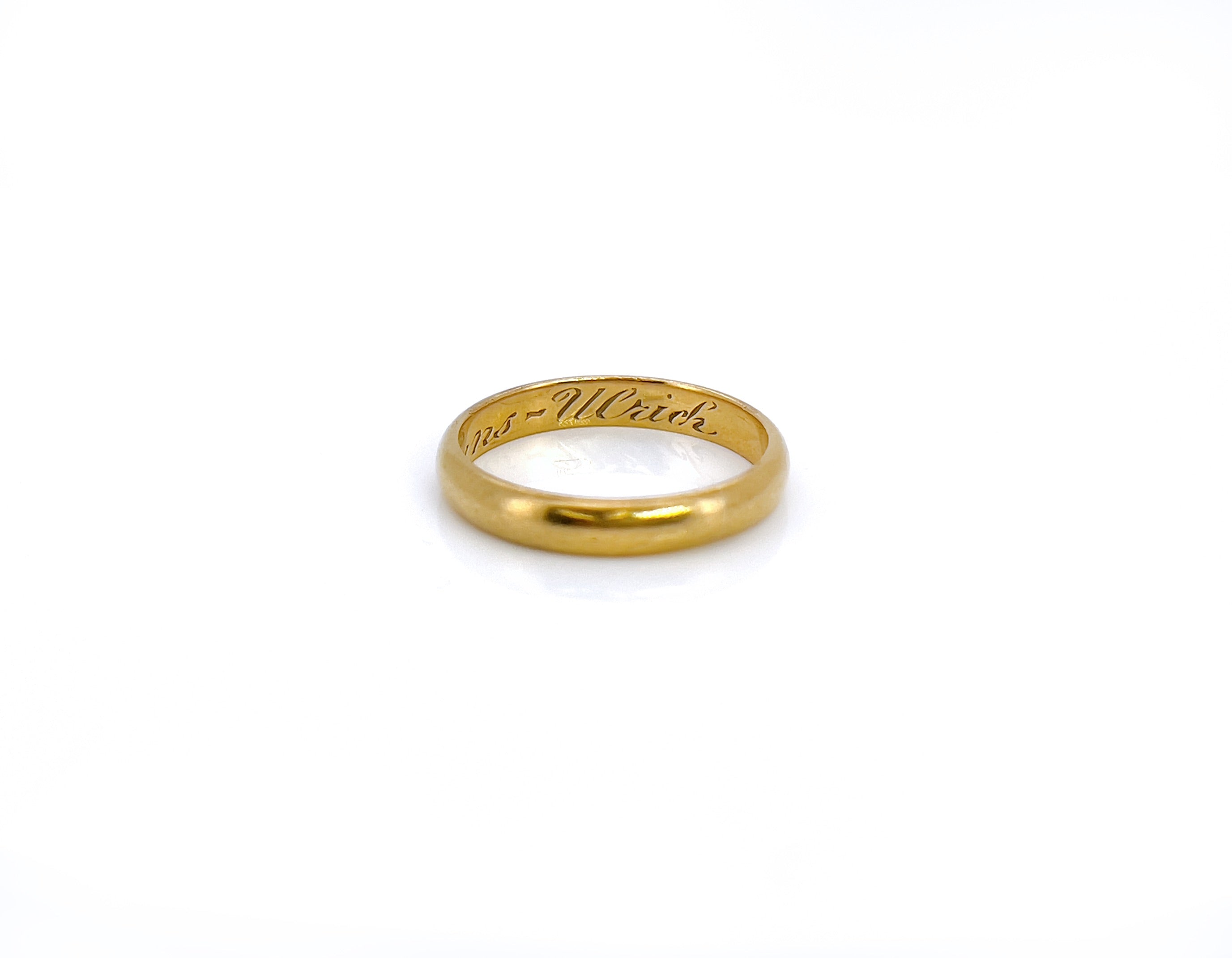 Vintage 22K Yellow Gold Ring, 25.12.31 Hans- Wrick, Size 6.75