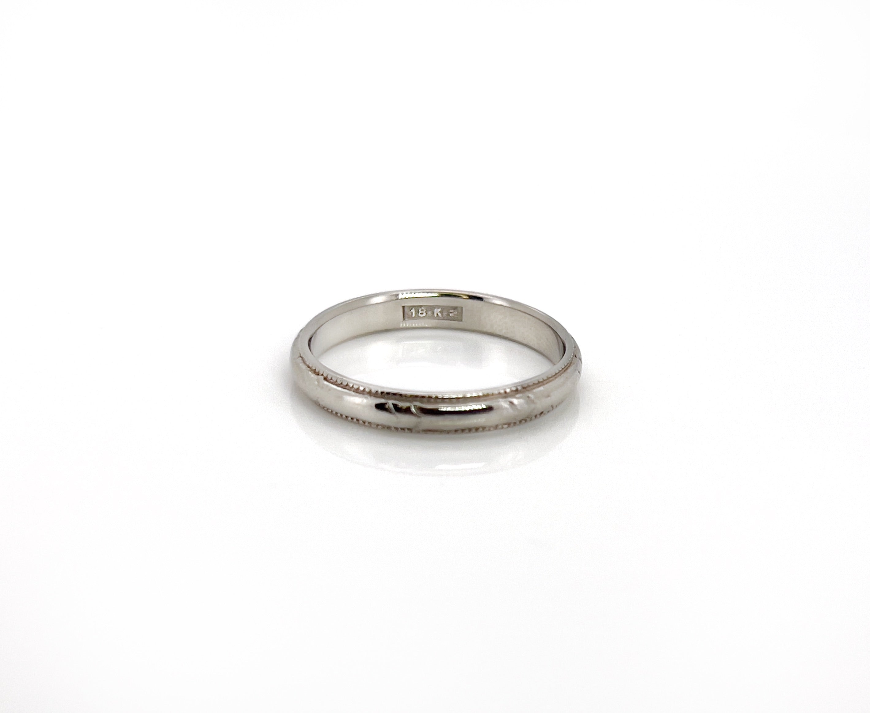Art Deco JR Wood Ring, 18K, Size 6.75