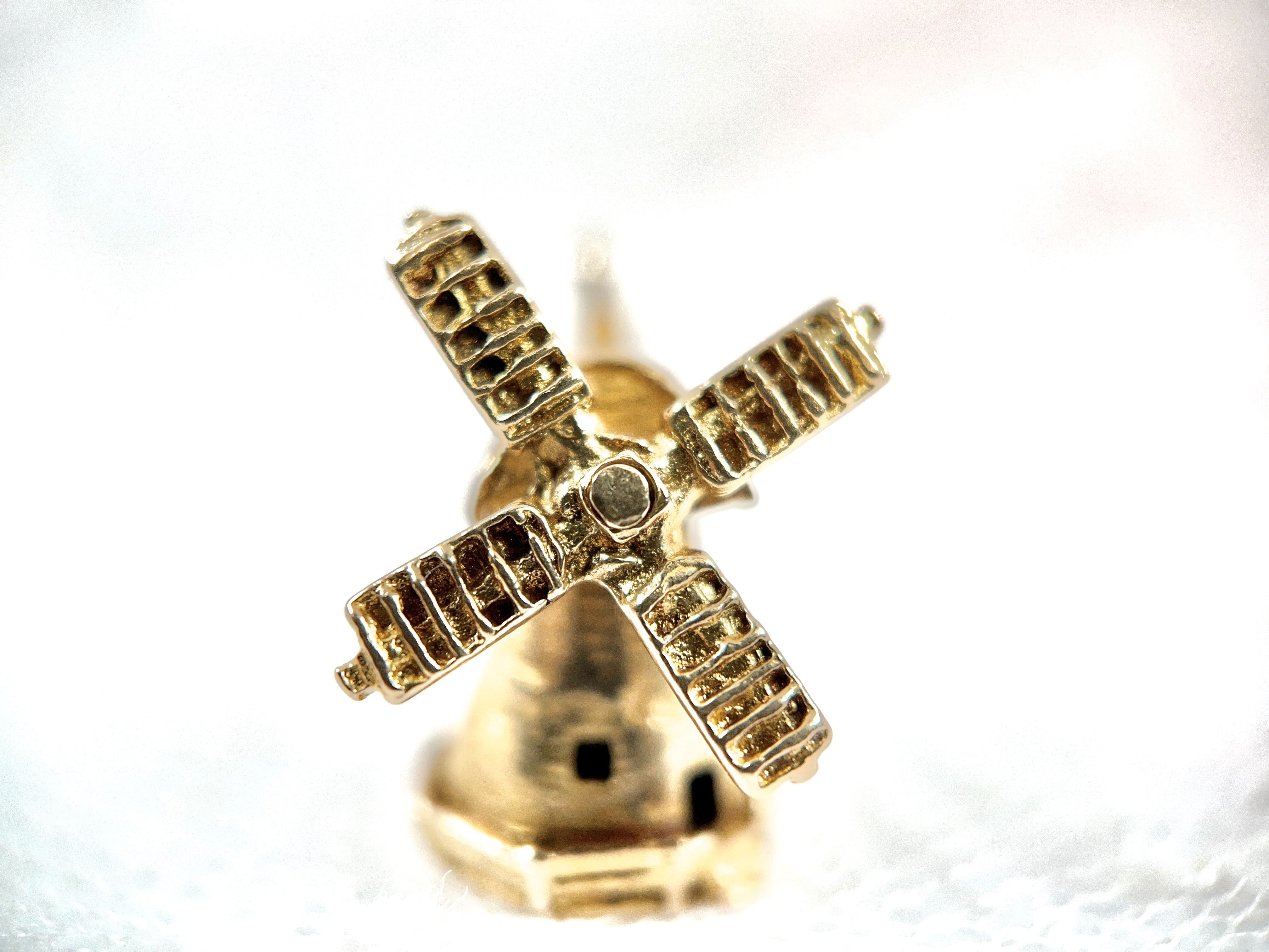 Vintage Windmill Charm- 9K