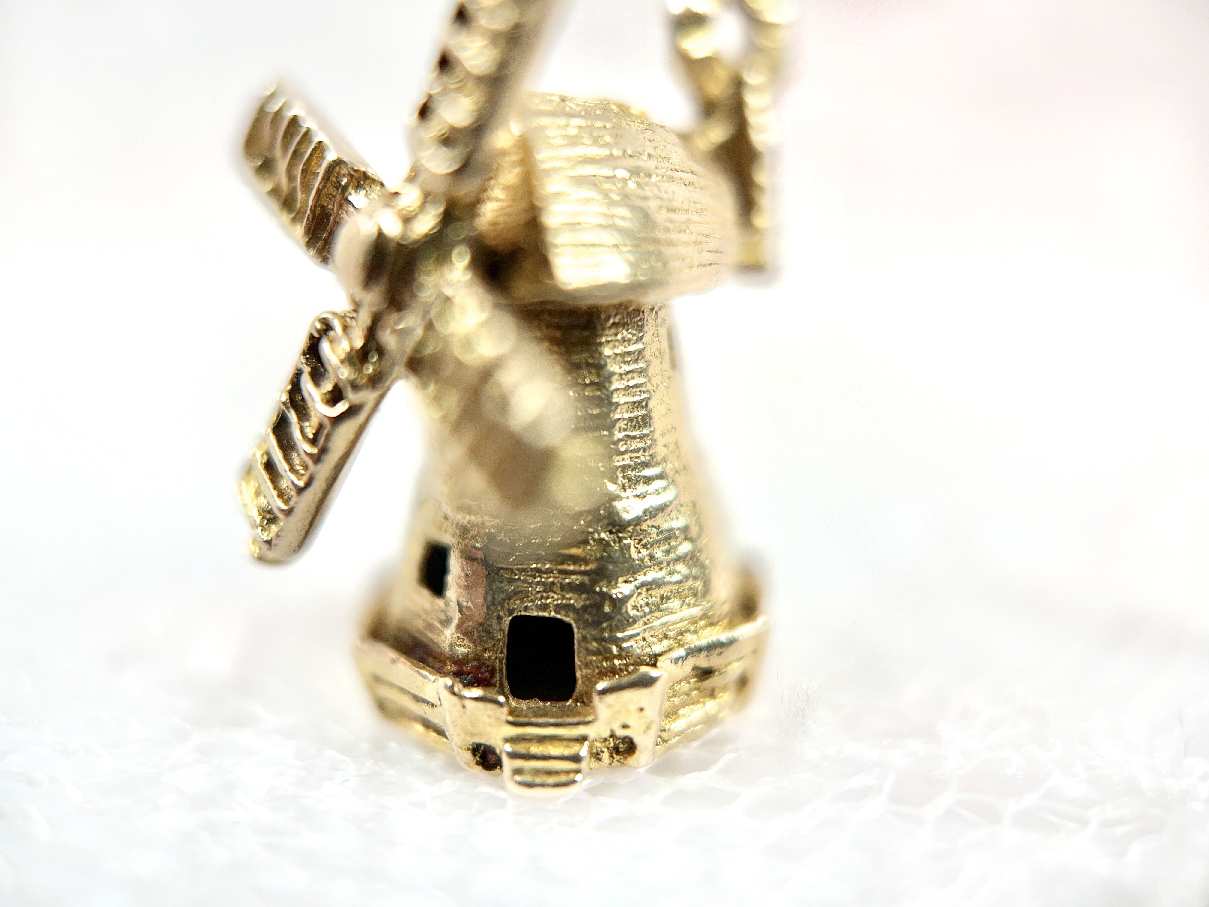 Vintage Windmill Charm- 9K