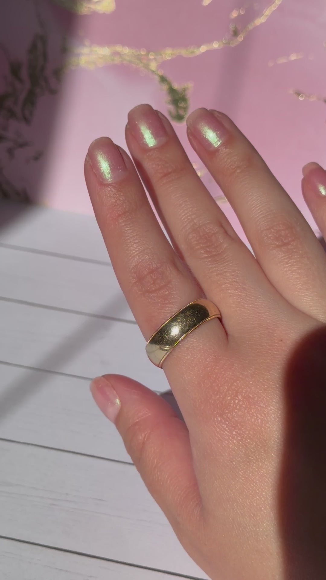 Vintage 14K Gold Benchmark Band, Size 10.5