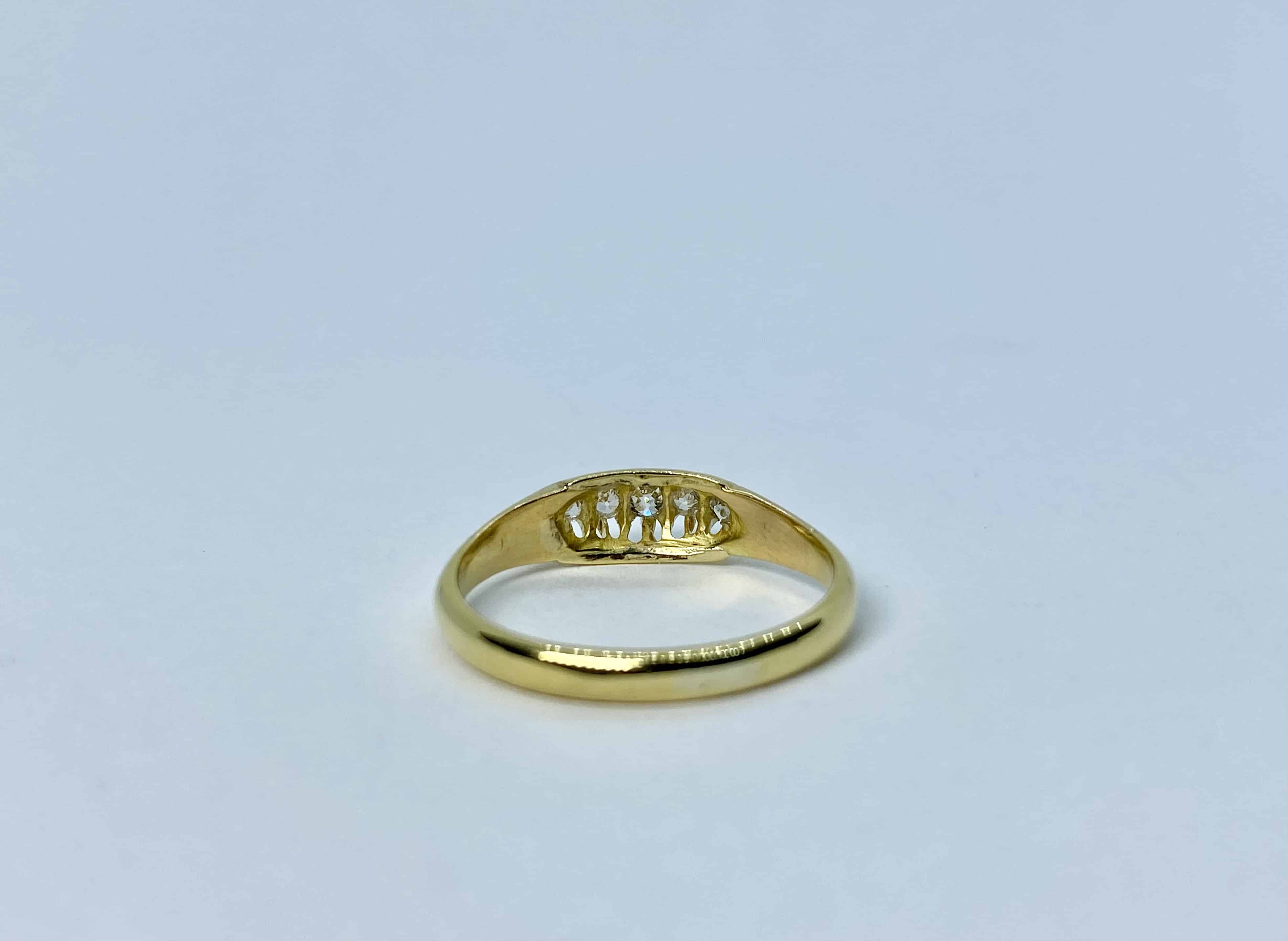 Old Cut Diamond Ring, 18K, Size 7.25