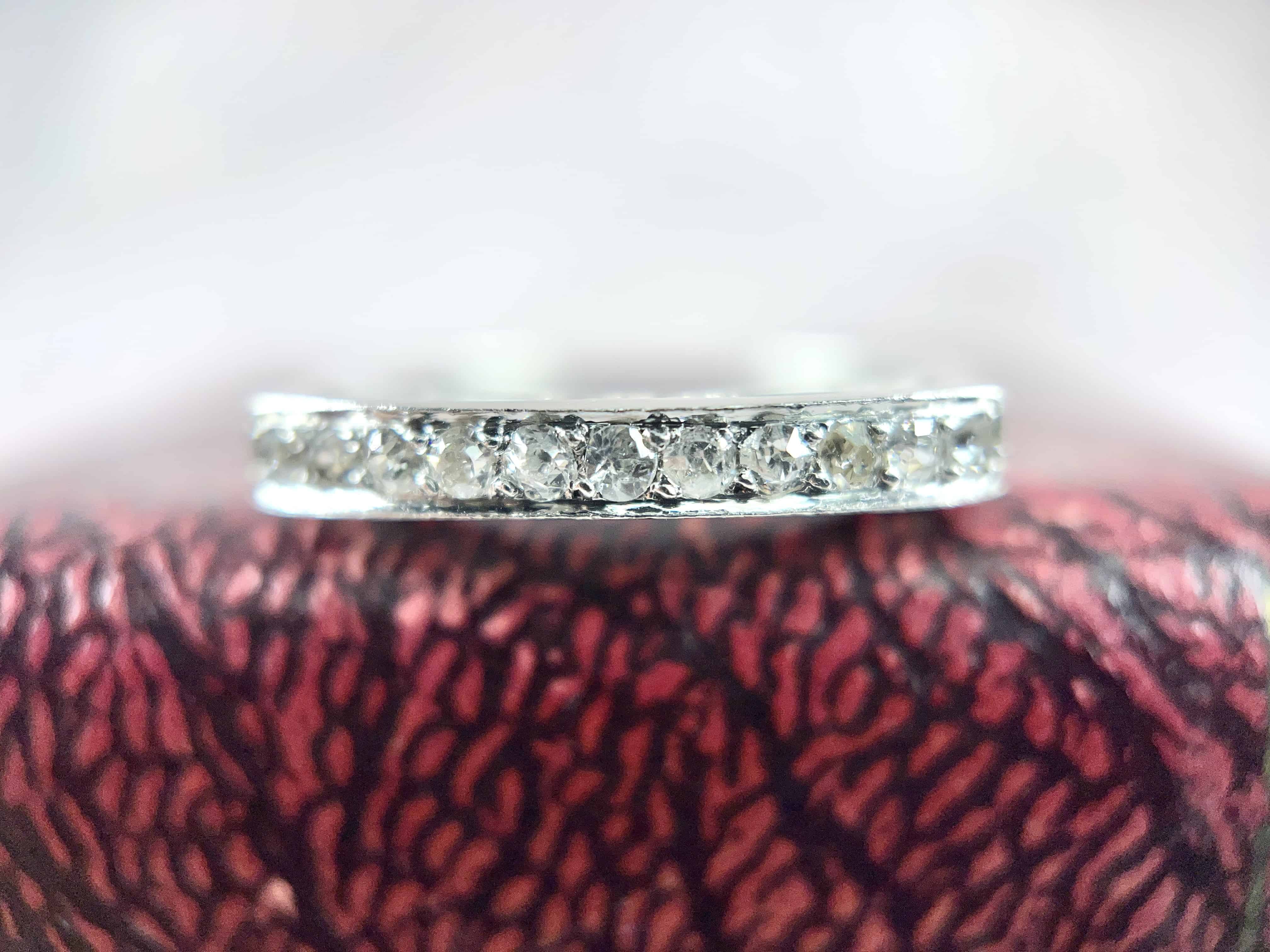 Art Deco Platinum Old European Diamond Ring, Size 7