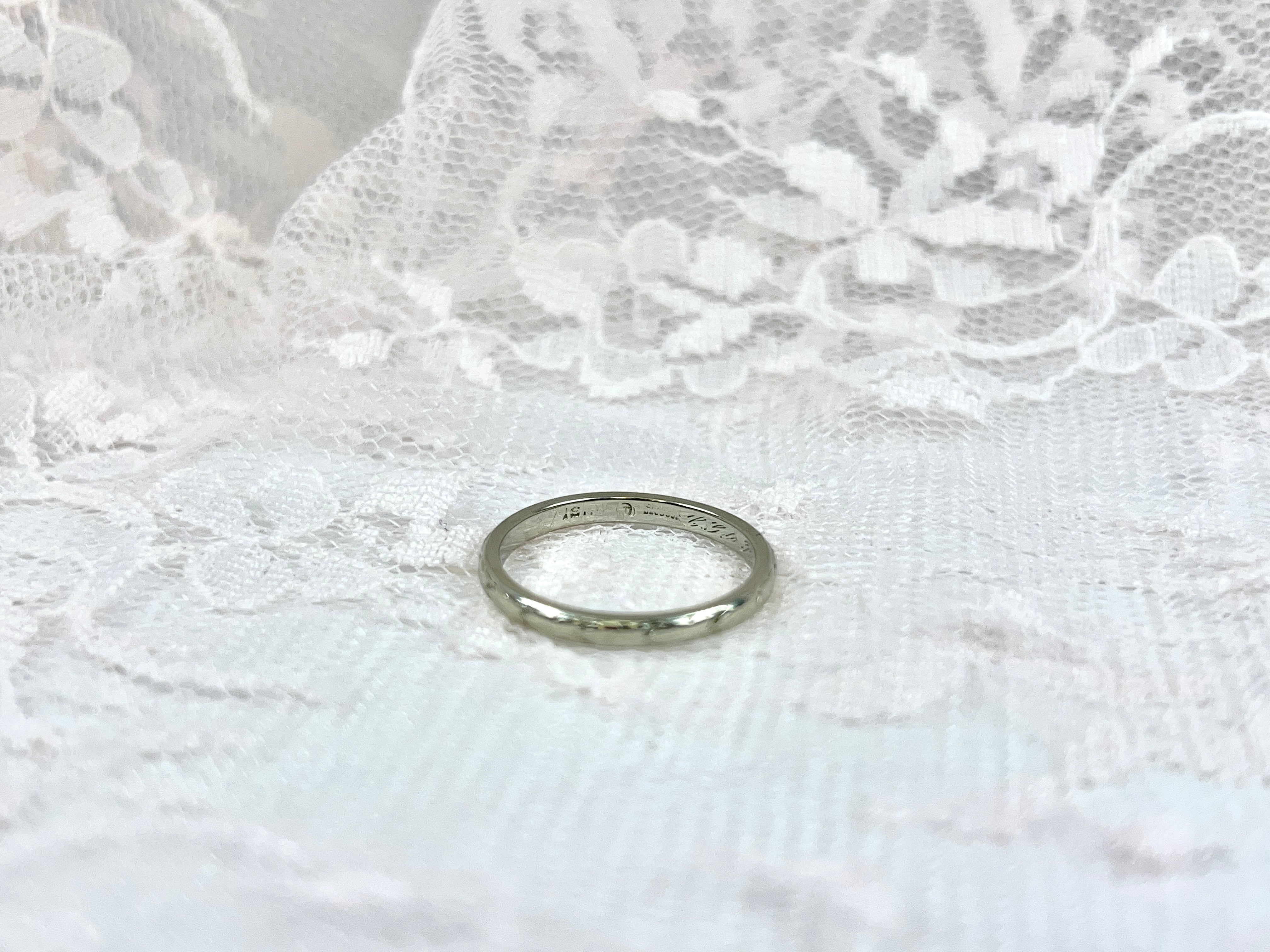 Art Deco Traub Orange Blossom Wedding Ring, C.G. to M.B. 11-16-24, Size 8