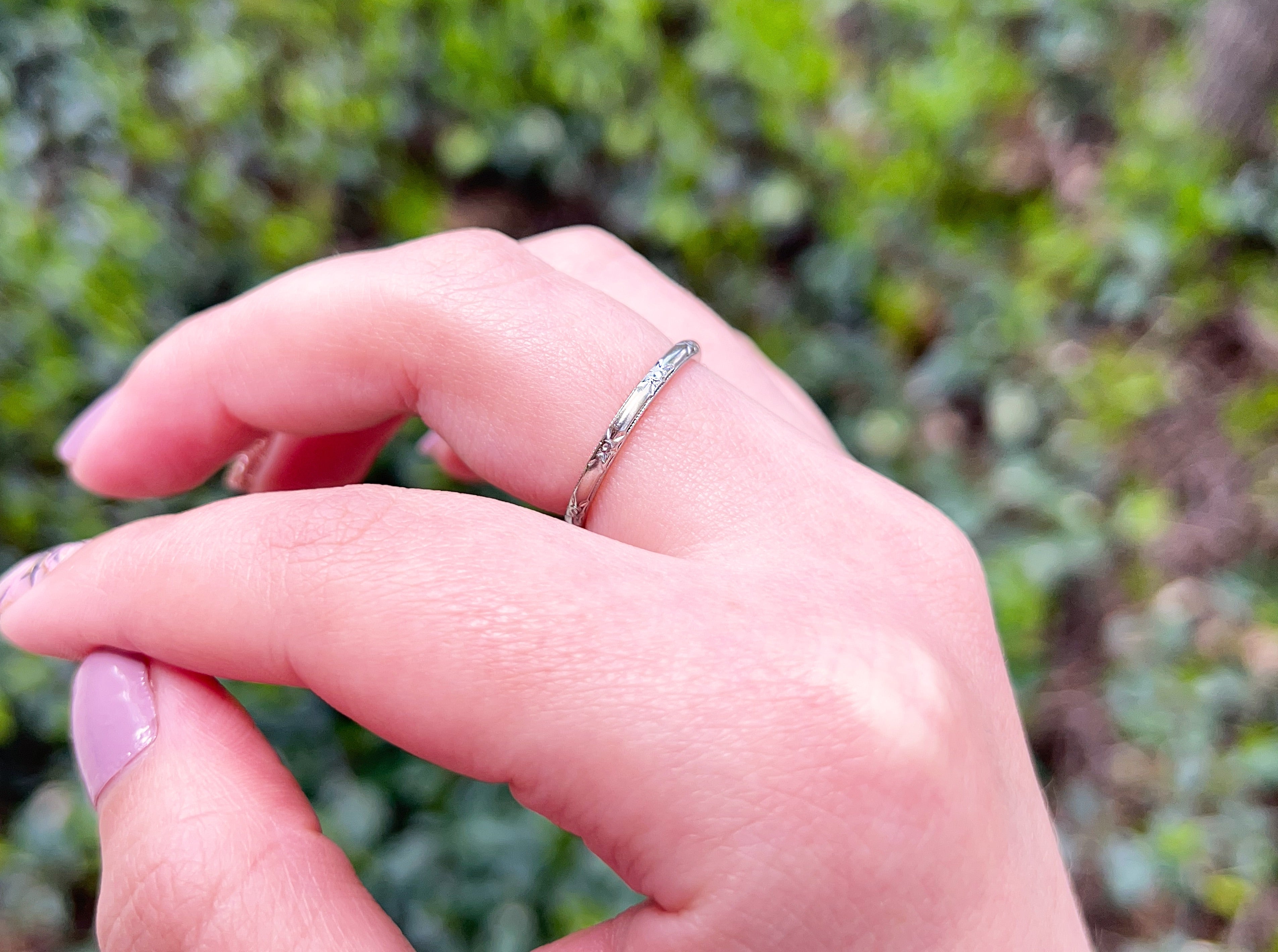 Vintage White Gold Orange Blossom Ring, Size 7