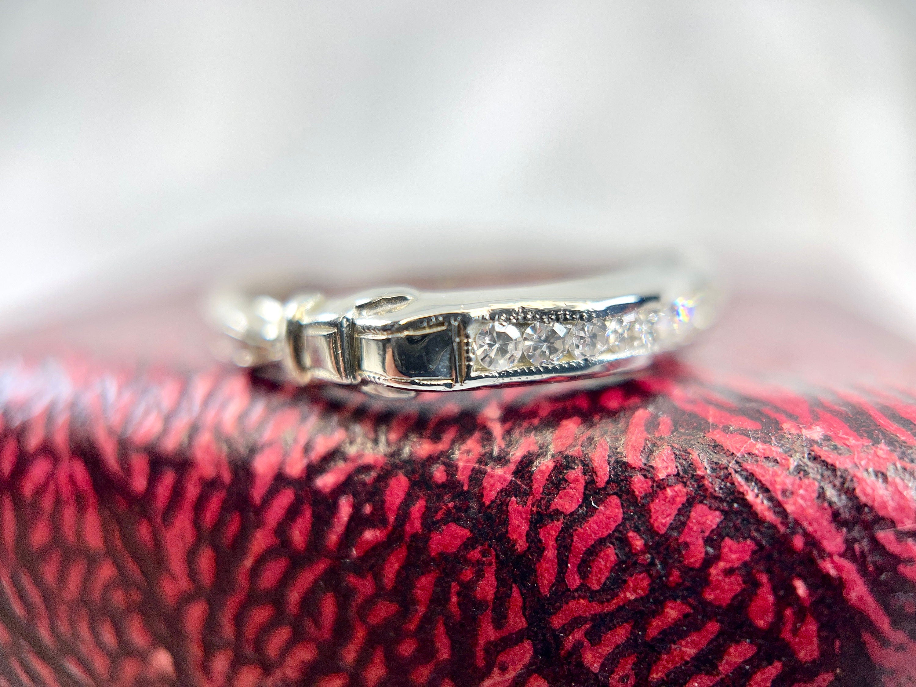 Vintage Single Cut Diamond Band, Size 6.5