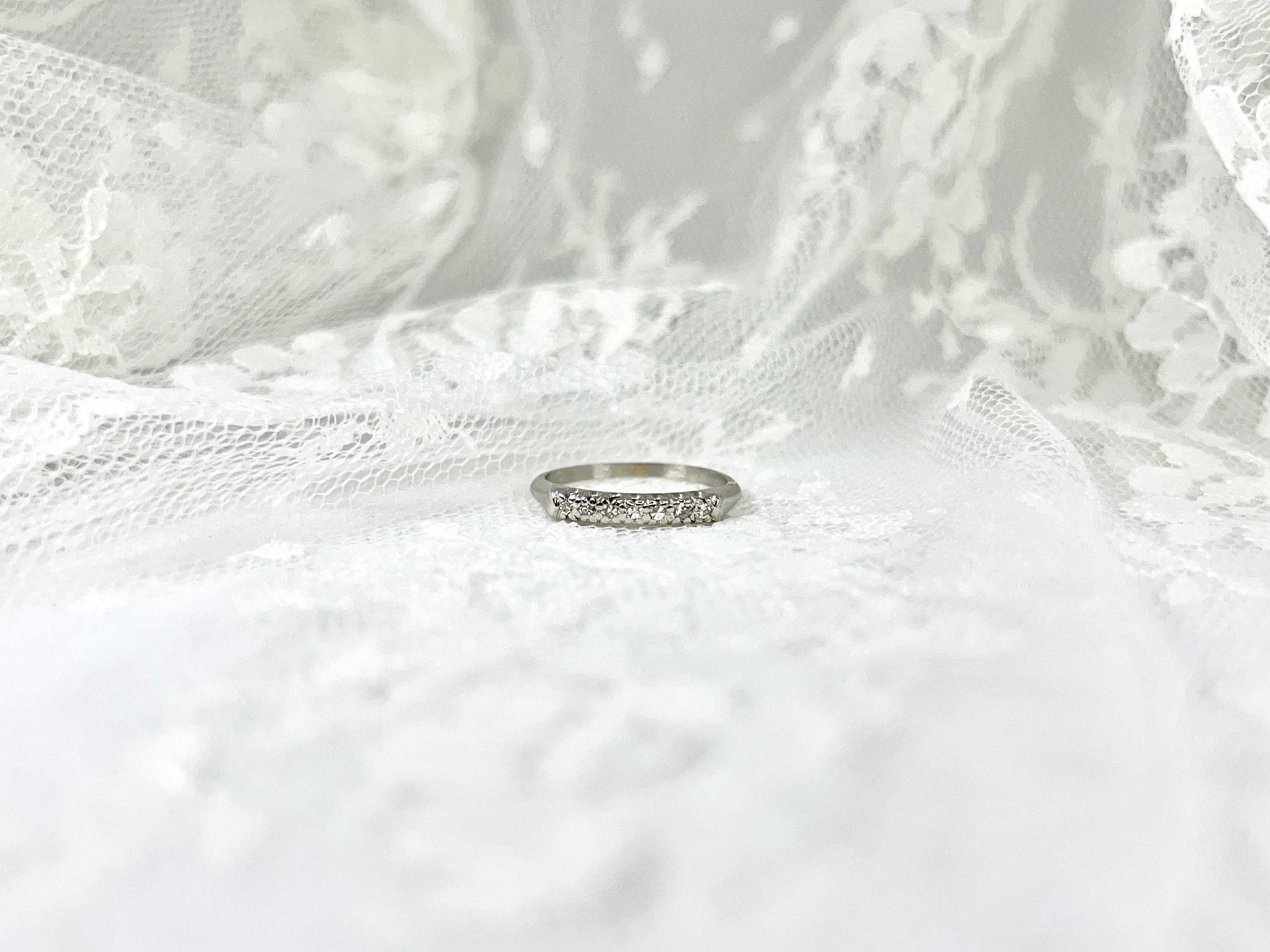 Vintage Platinum Single Cut Diamond Ring, SIze 7.25